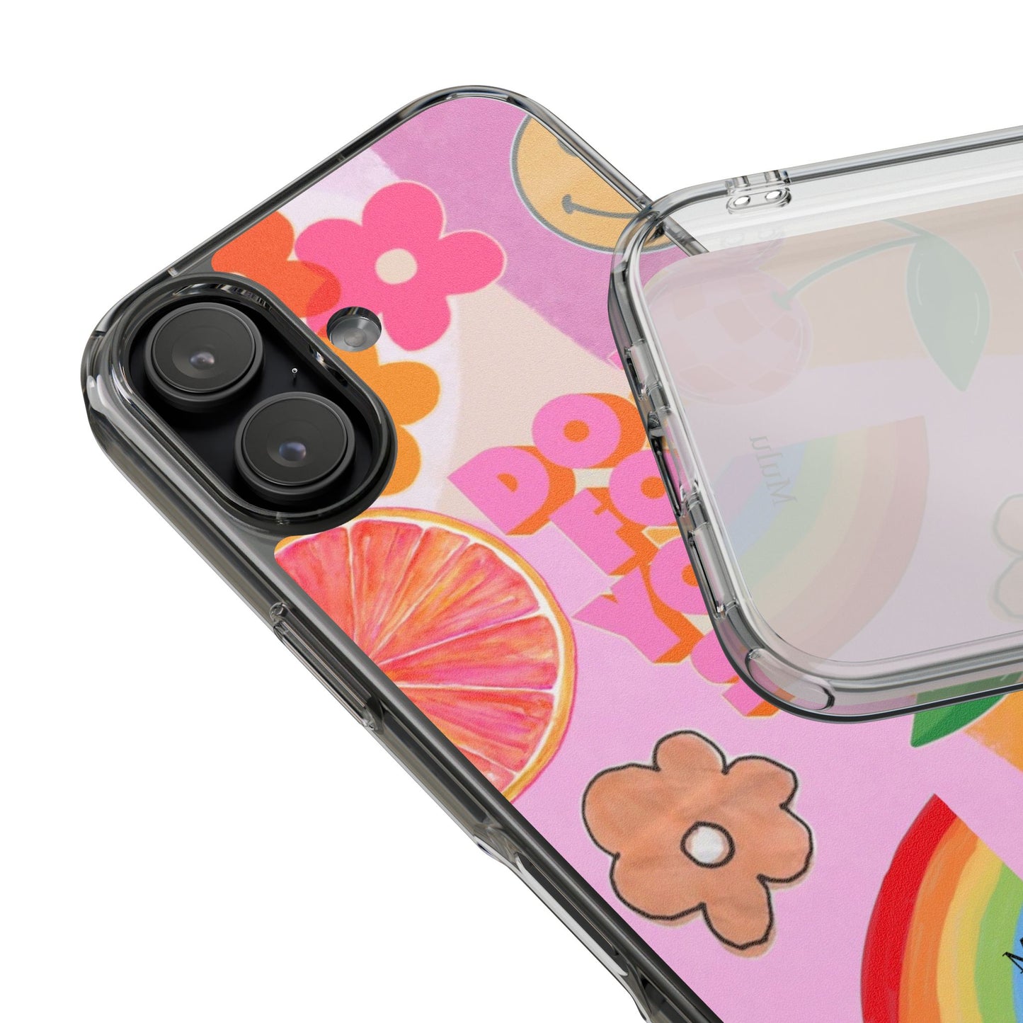 Do It For Yourself Retro Floral Rainbow Phone Case — Clear Impact-Resistant
