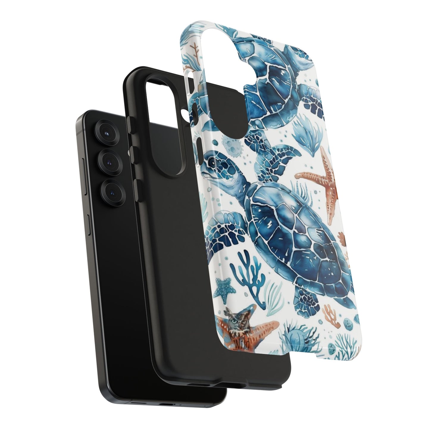 Sea Turtle Tough Phone Case — Blue Ocean Marine Life Protective Cover