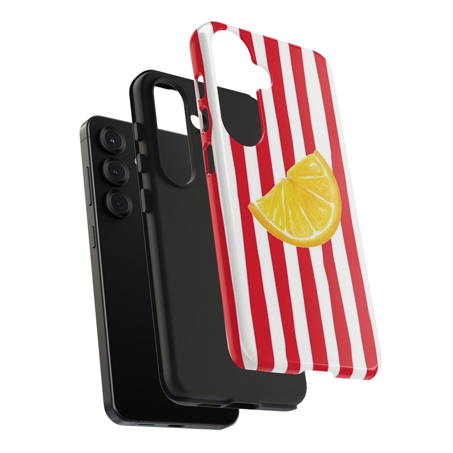 Lemon Slice Red & White Stripe Tough Phone Case