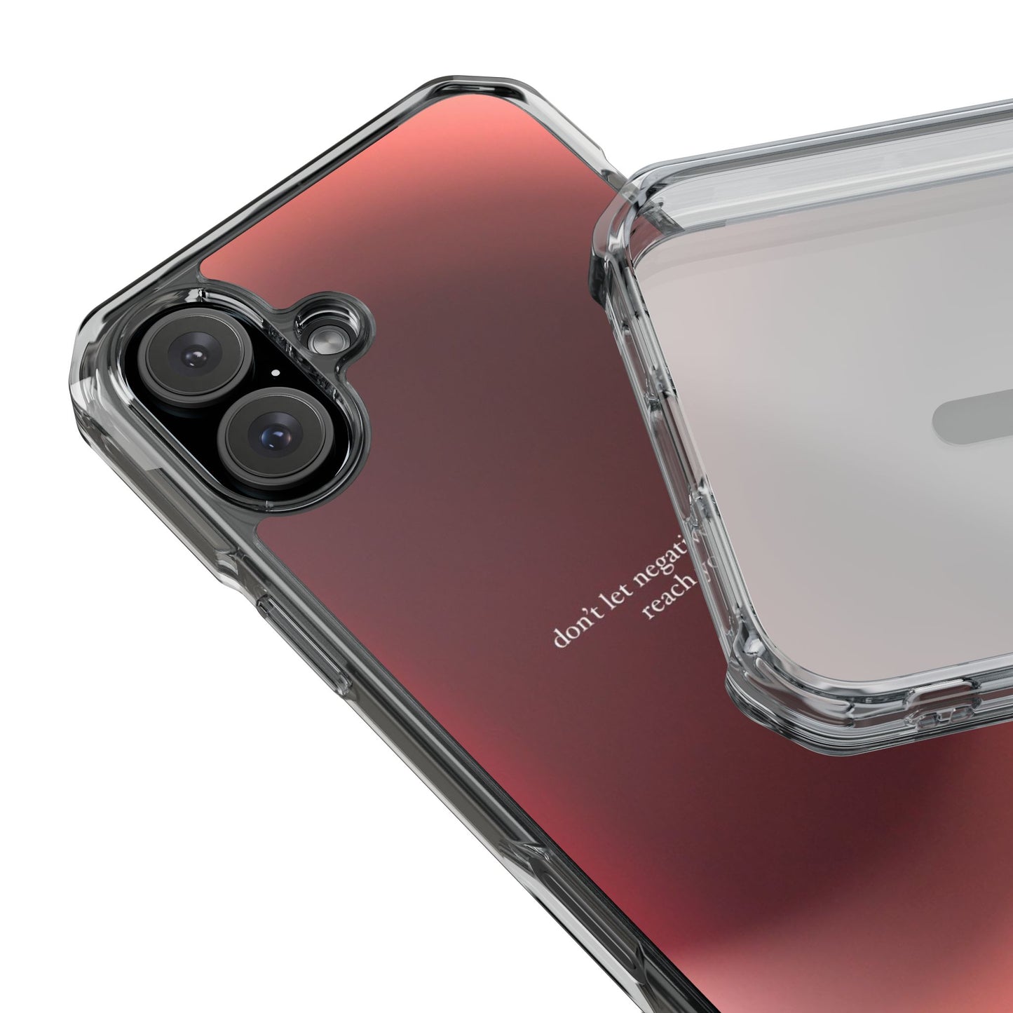 Clear Magnetic Phone Case — "don't let negative energy reach you" Gradient Protective Cover