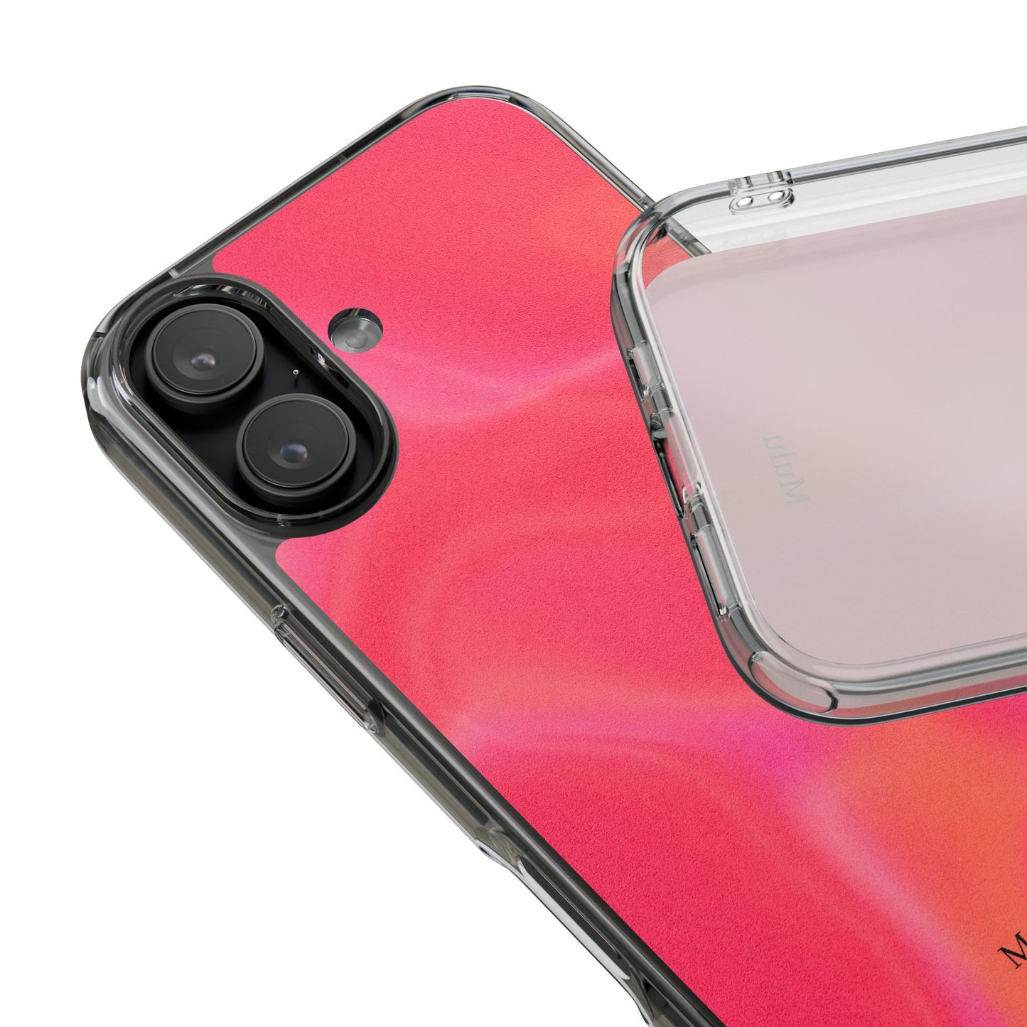 Pink Fluid Art Clear Impact-Resistant Phone Case