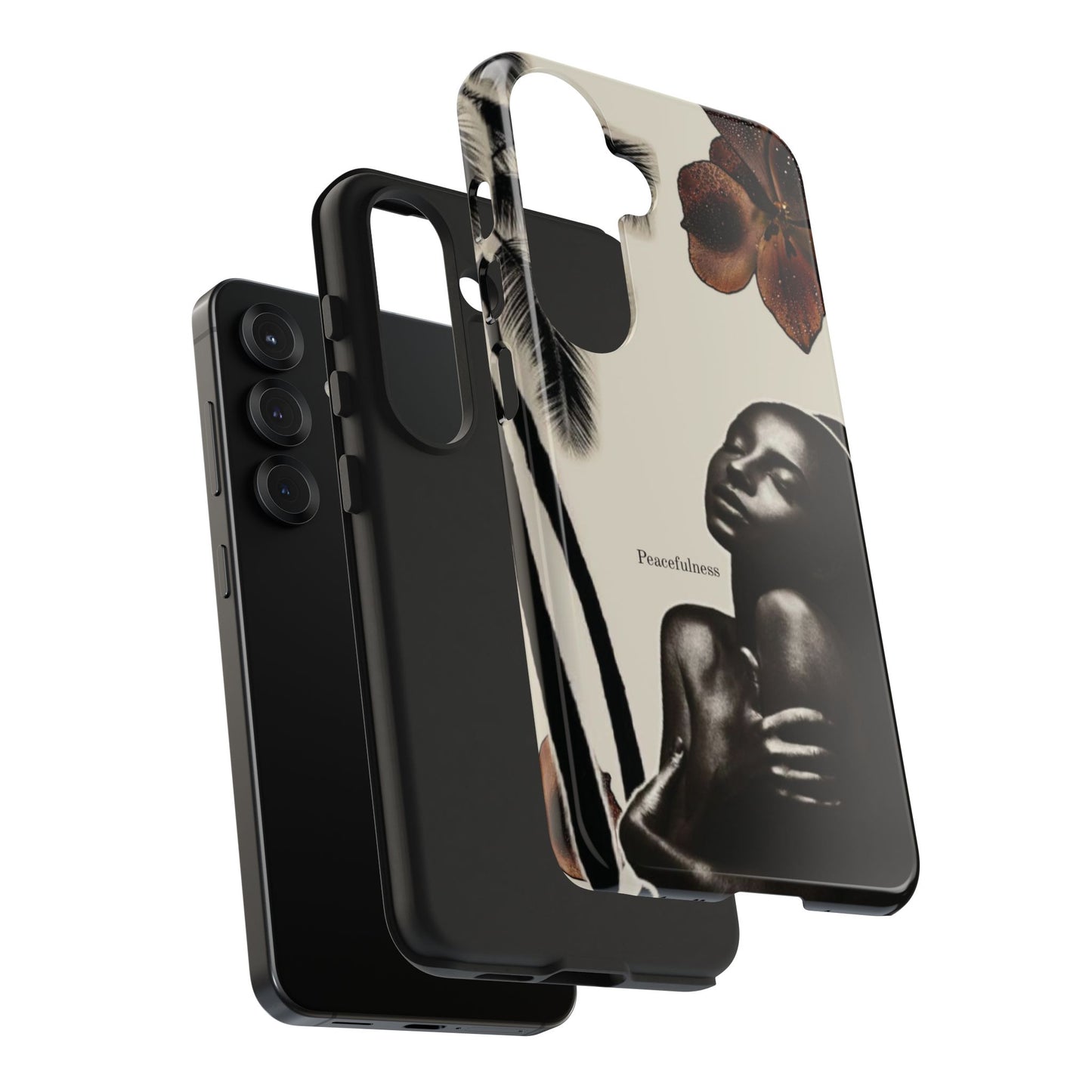 Tough Phone Case — "Peacefulness" Artistic Black Woman Floral Design