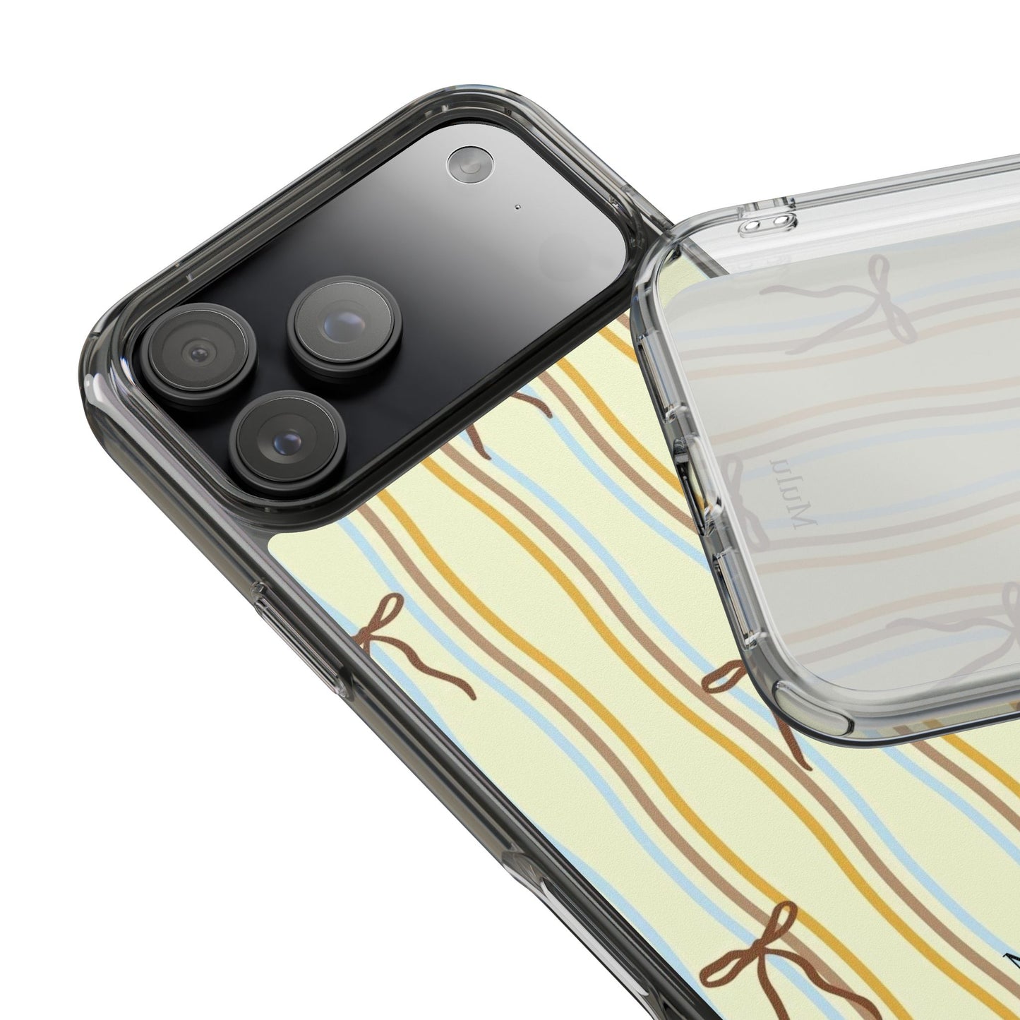 Ballet Ribbon Stripe Clear Impact Phone Case — Pastel Yellow Protective Cover