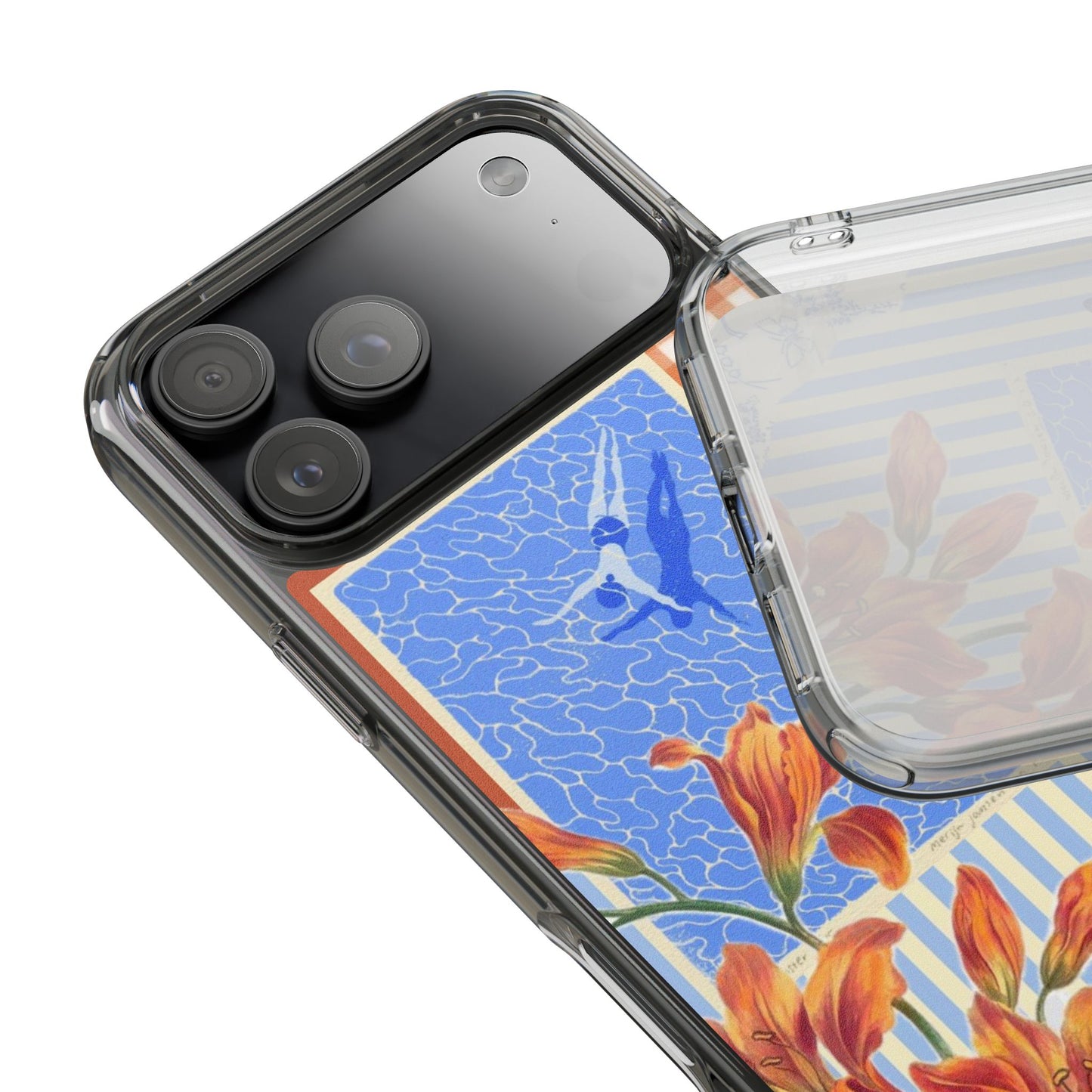 Floral Patchwork Clear Impact-Resistant Phone Case