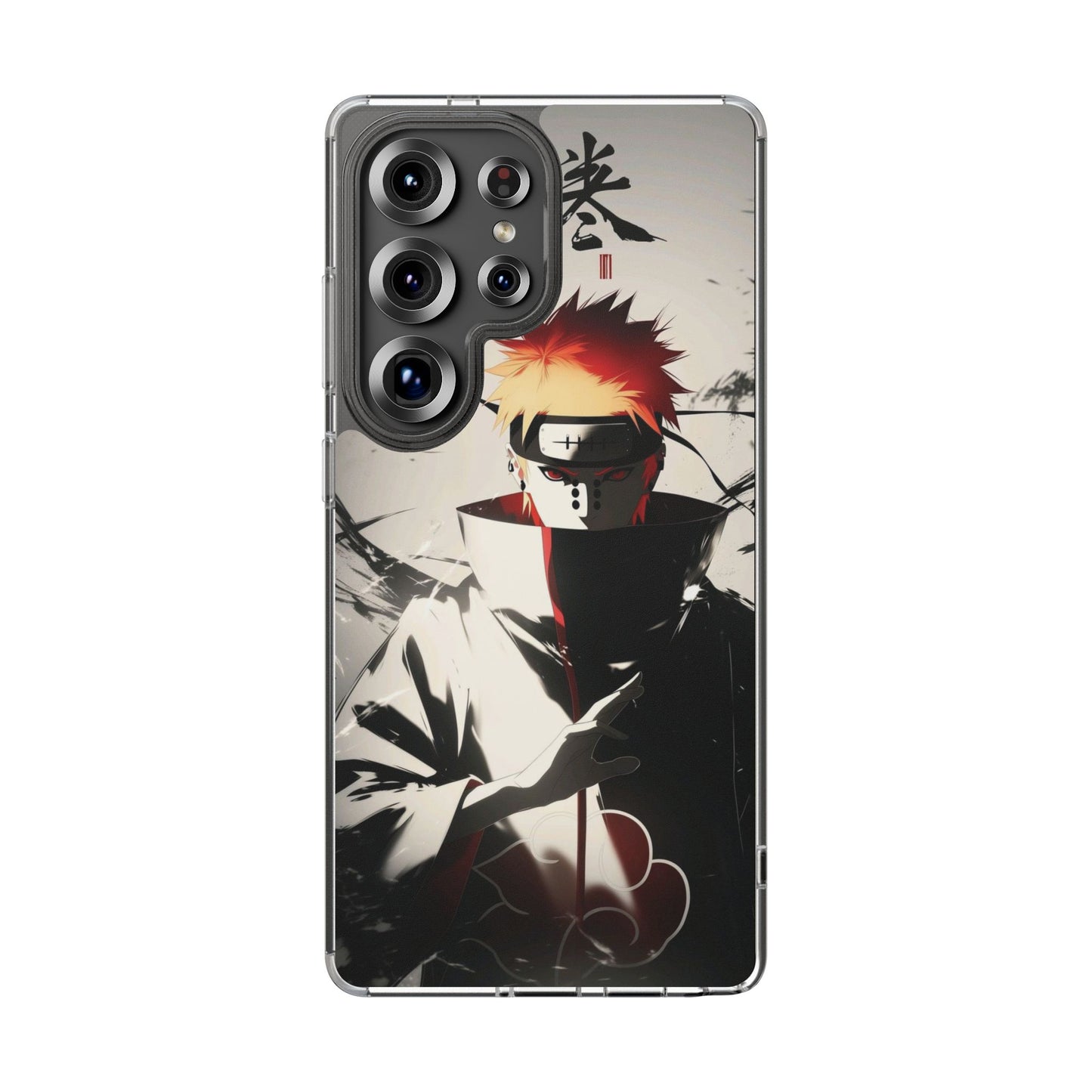 Clear Impact-Resistant Phone Case — Anime Akatsuki Shadow Design