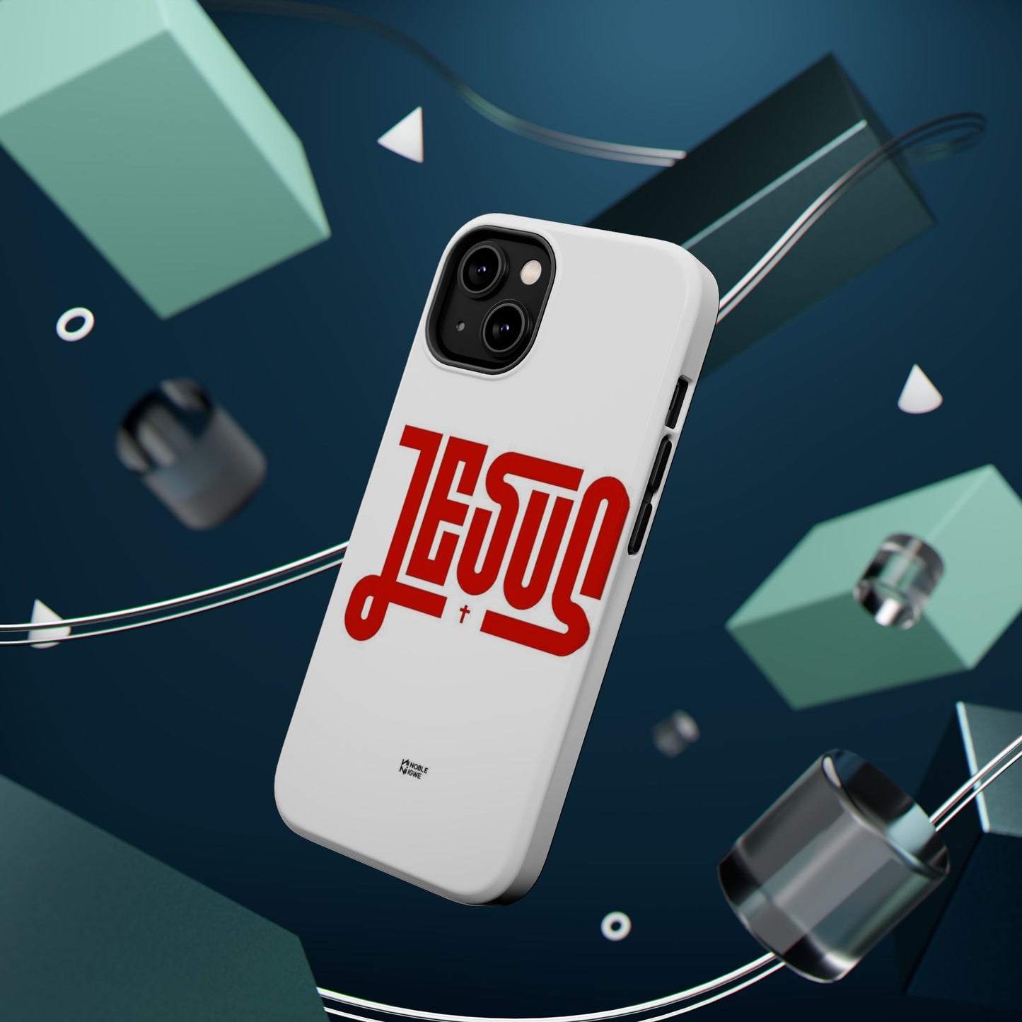 Jesus Magnetic Impact‑Resistant Phone Case — Bold Red Script Christian iPhone Cover