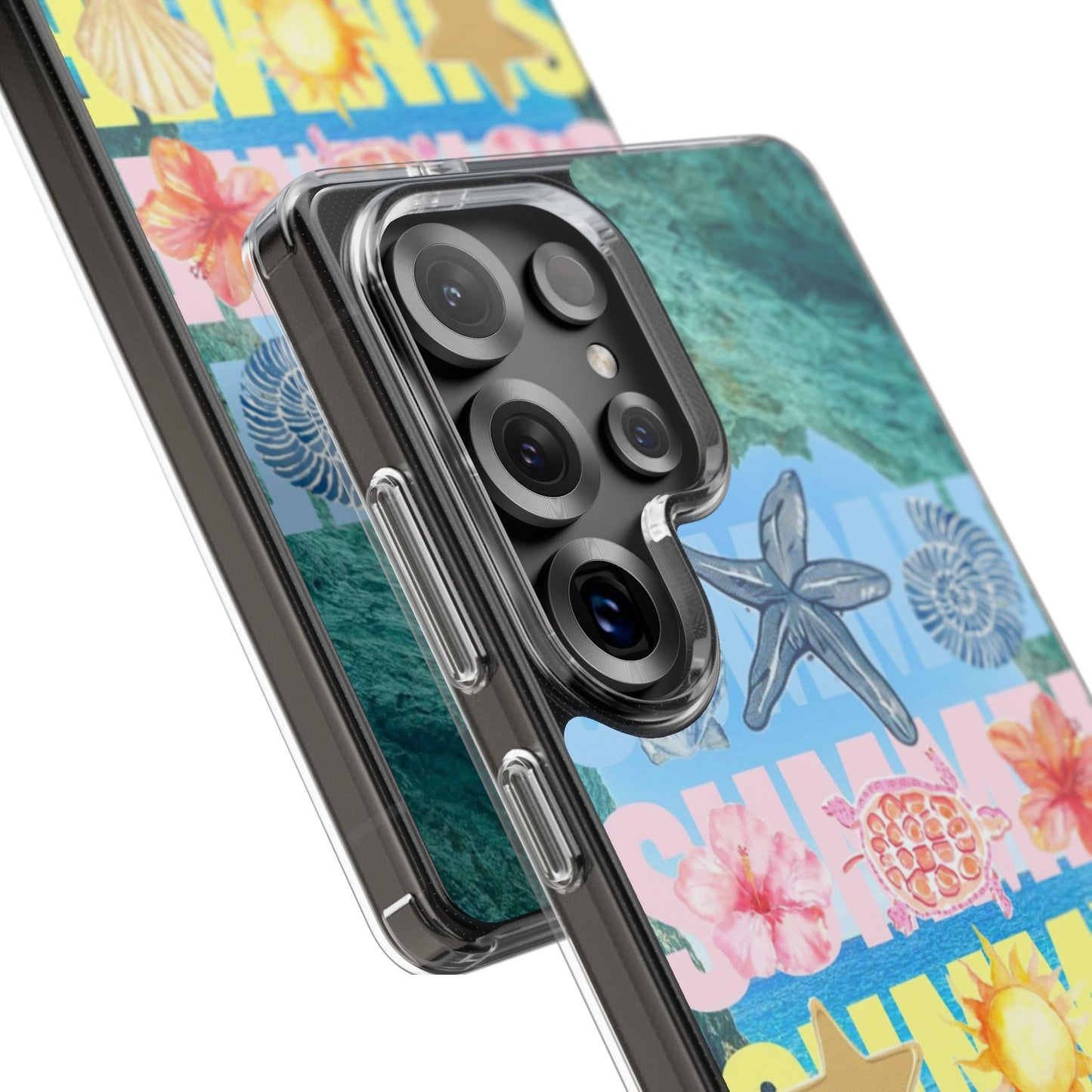 Clear Summer Beach Phone Case — Impact‑Resistant Tropical Design
