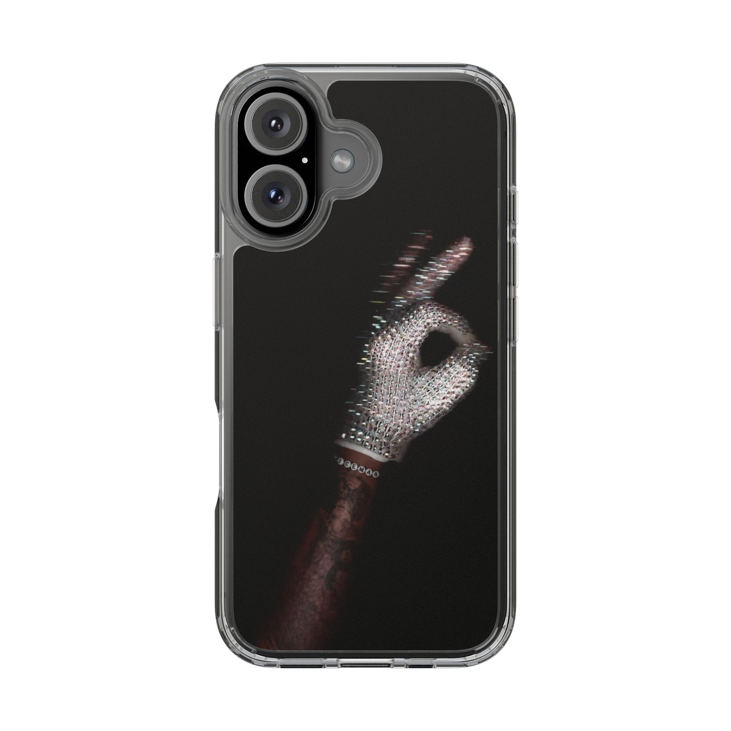Diamond Glove OK Hand Clear Phone Case
