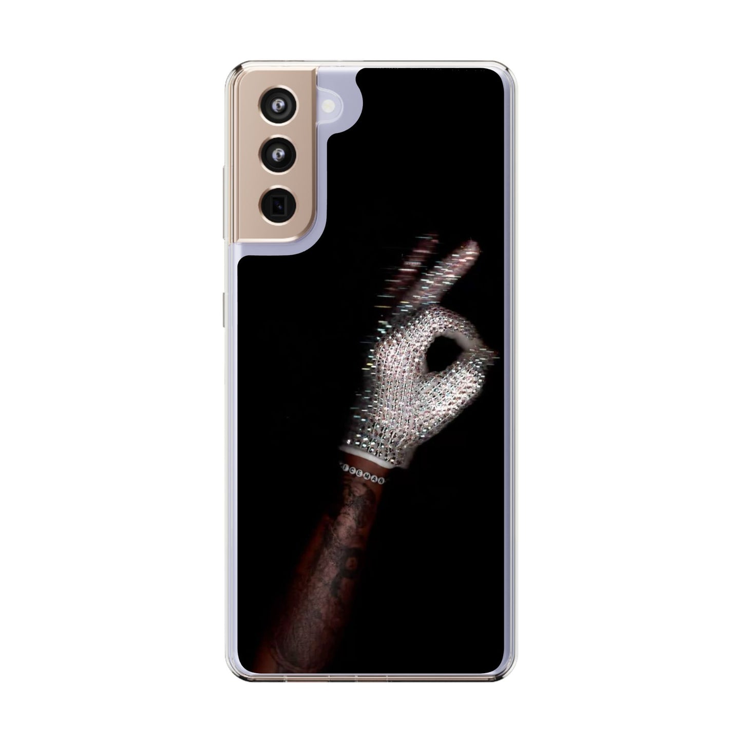 Diamond Glove OK Hand Clear Phone Case