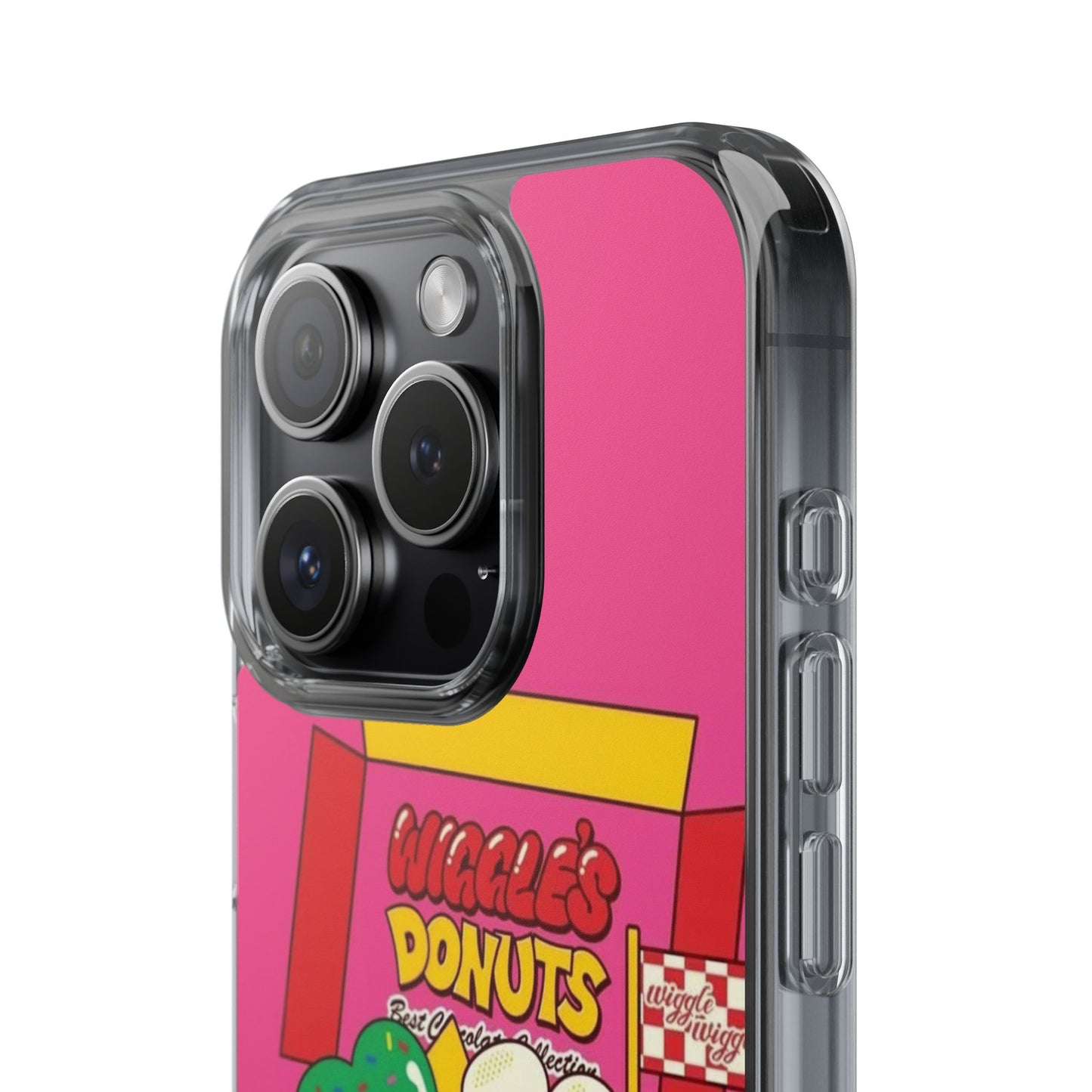 Donut Box Cute Phone Case — Clear Impact‑Resistant iPhone Cover with Smiling Donuts