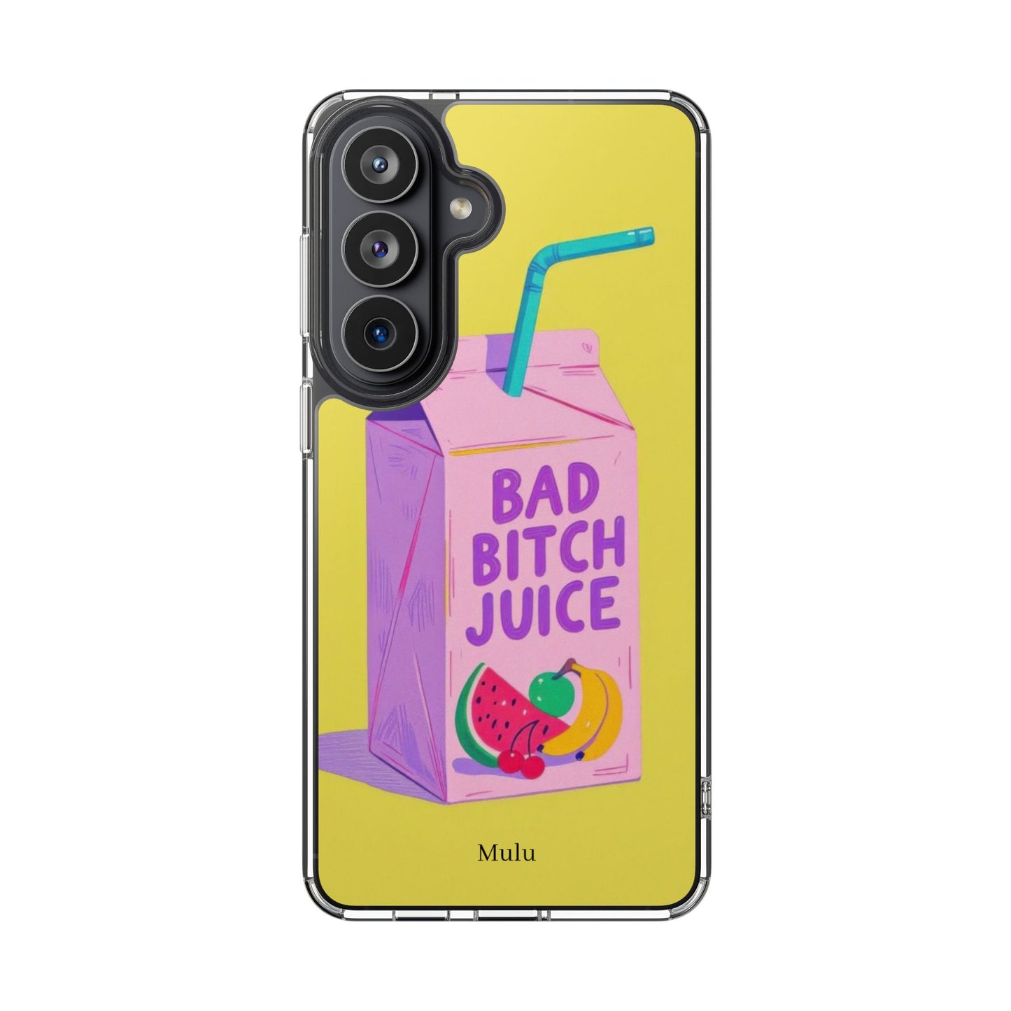 Clear Impact-Resistant Phone Case — "Bad Bitch Juice" Cartoon Juice Box Design
