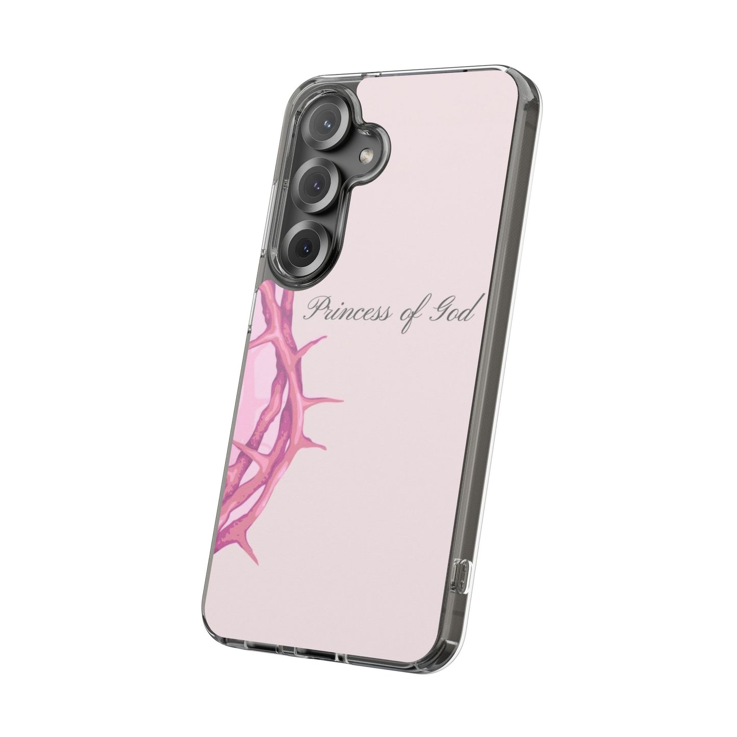 Phone Case — "Princess of God" Pink Crown of Thorns Clear Impact-Resistant Case