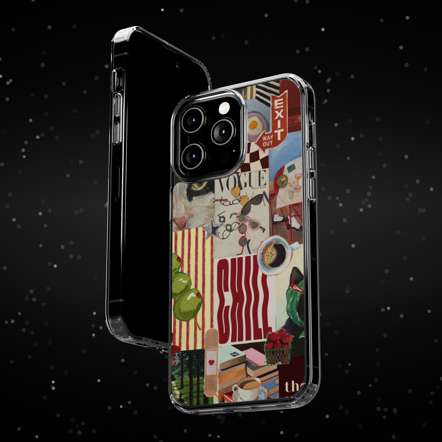 Collage Vintage Aesthetic Clear Impact-Resistant Phone Case