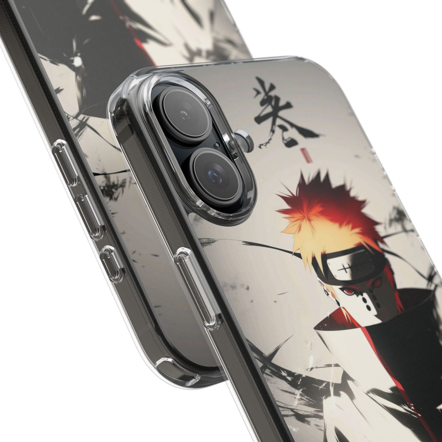 Clear Impact-Resistant Phone Case — Anime Akatsuki Shadow Design