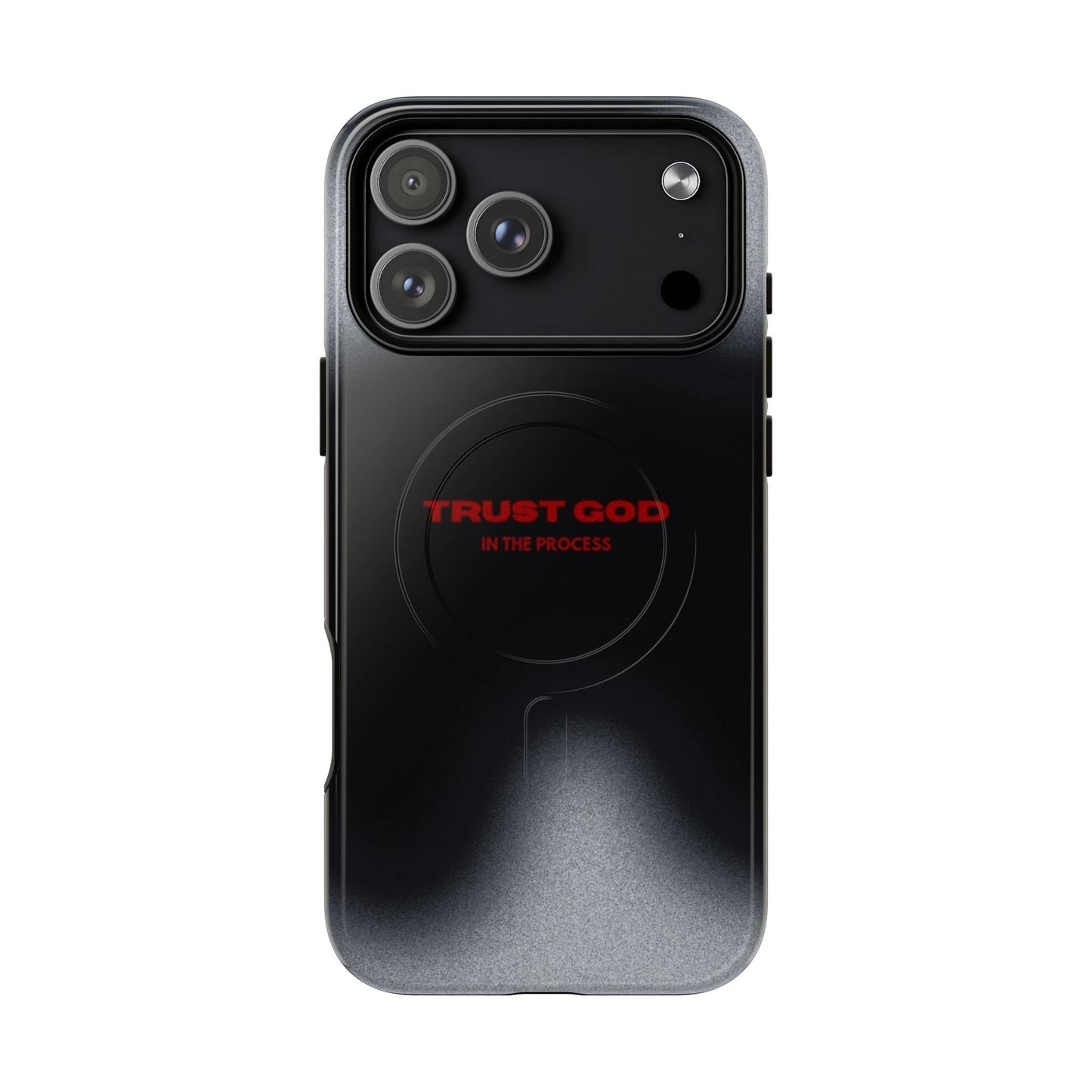MagSafe Phone Case — "Trust God in the Process" Black Magnetic Tough Case