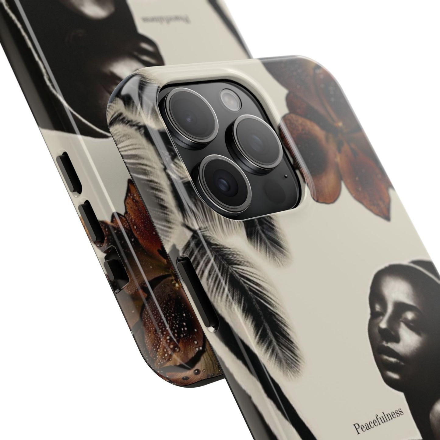 Tough Phone Case — "Peacefulness" Artistic Black Woman Floral Design