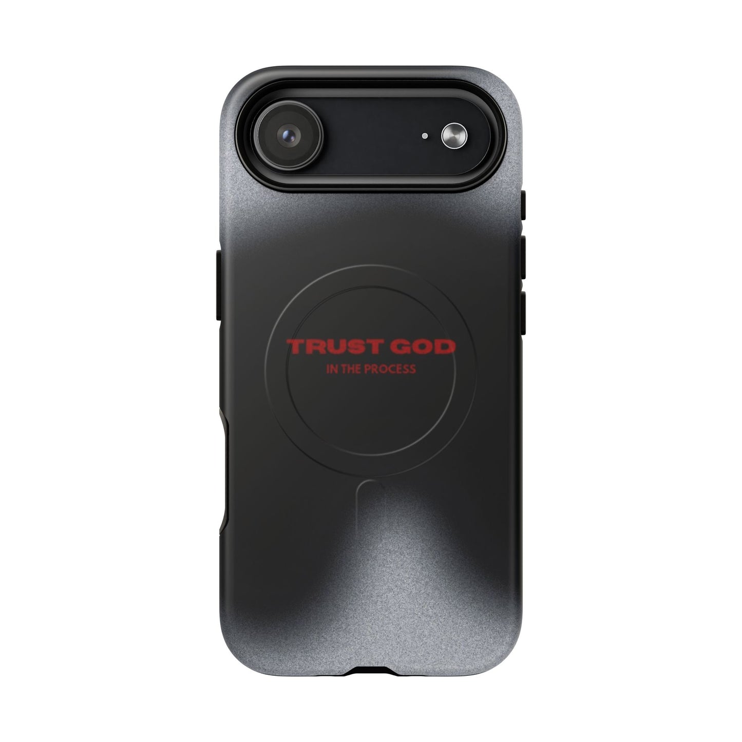 MagSafe Phone Case — "Trust God in the Process" Black Magnetic Tough Case