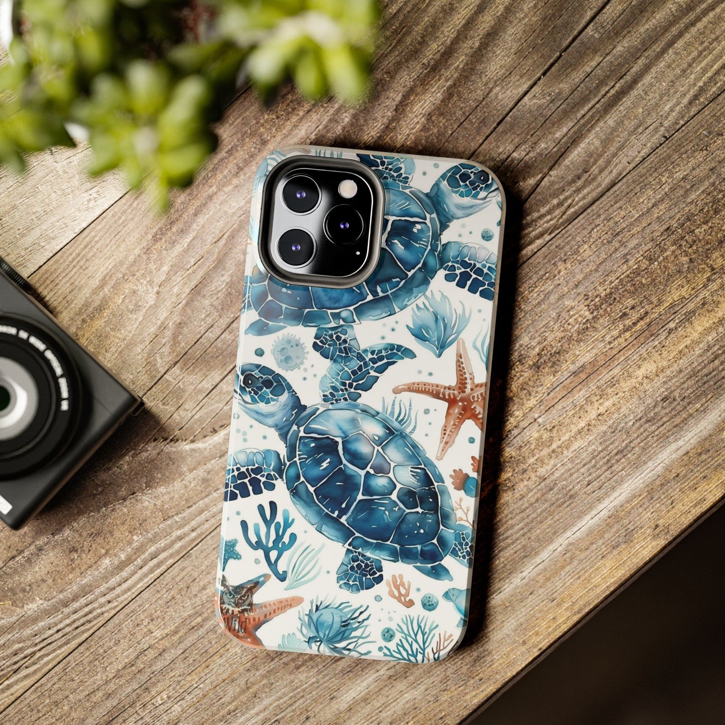 Sea Turtle Tough Phone Case — Blue Ocean Marine Life Protective Cover