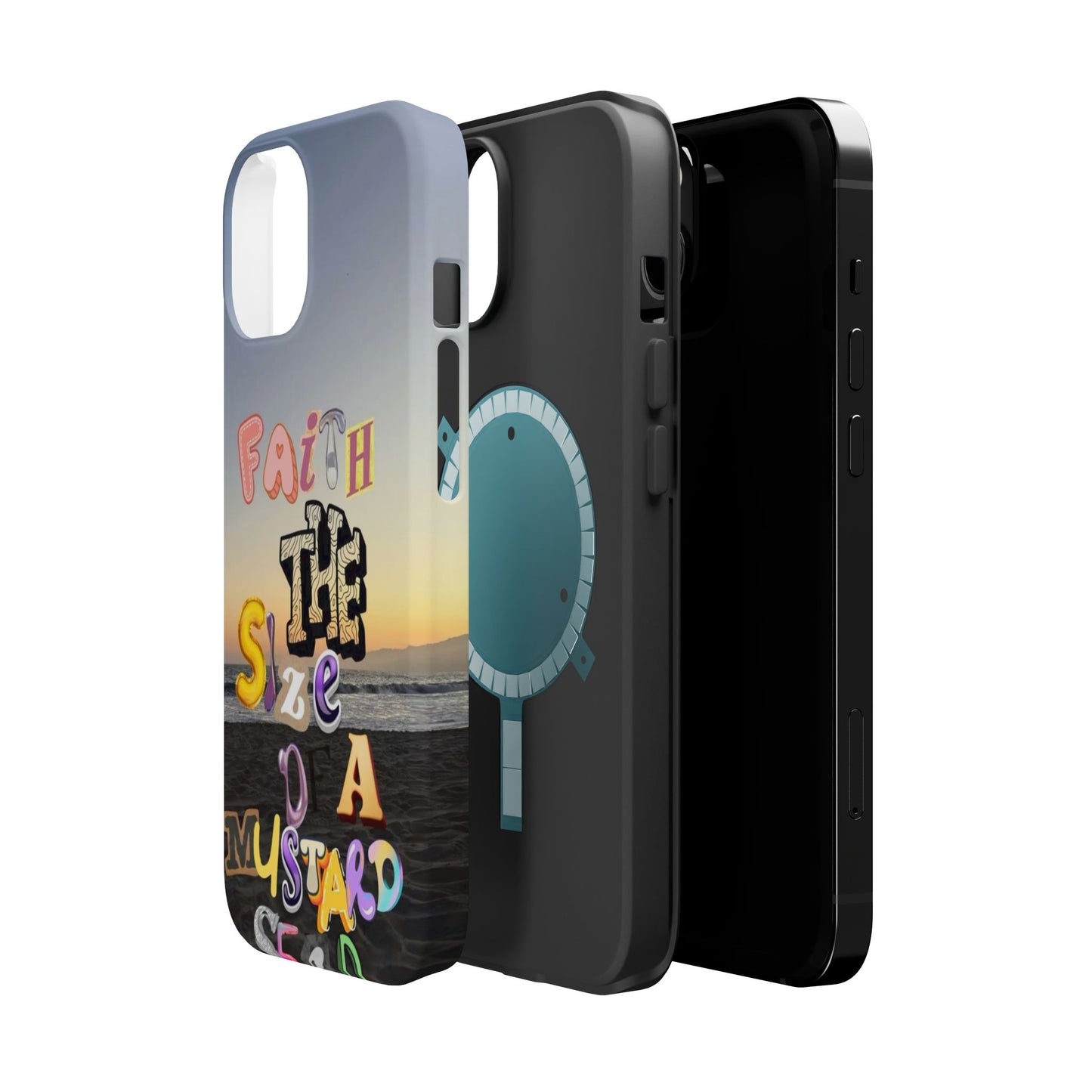 Magnetic Impact-Resistant Phone Case — "Faith the Size of a Mustard Seed" Sunset Design