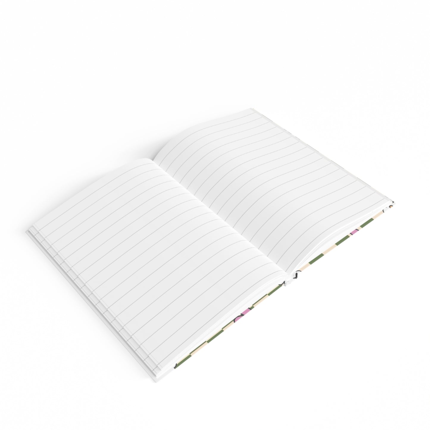 Checkerboard Doodles Ruled Journal — Green Plaid with Hearts, Smiley Faces & Flowers