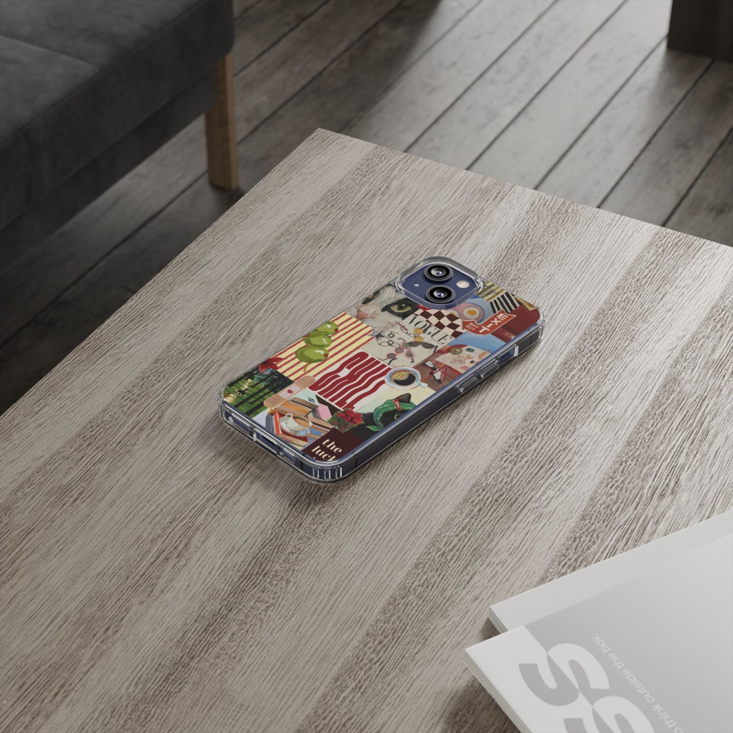 Collage Vintage Aesthetic Clear Impact-Resistant Phone Case