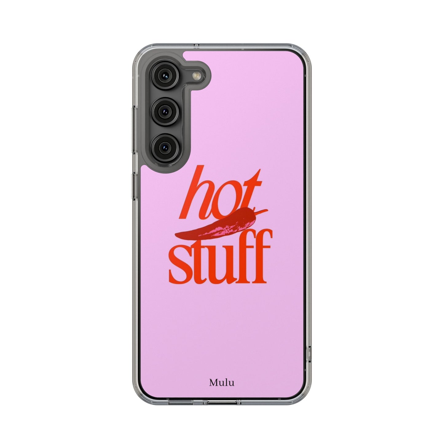 Hot Stuff Clear Impact Phone Case — Pink Retro Typography iPhone Cover