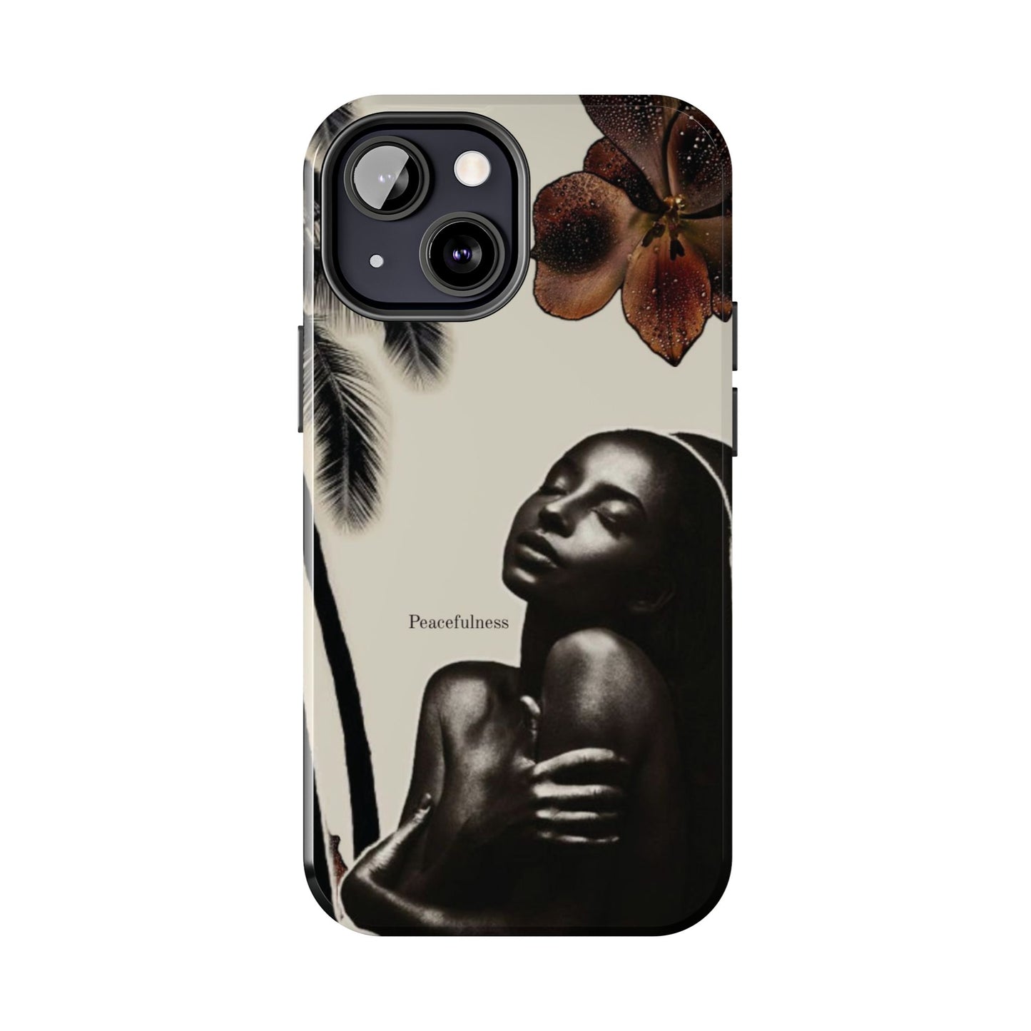 Tough Phone Case — "Peacefulness" Artistic Black Woman Floral Design