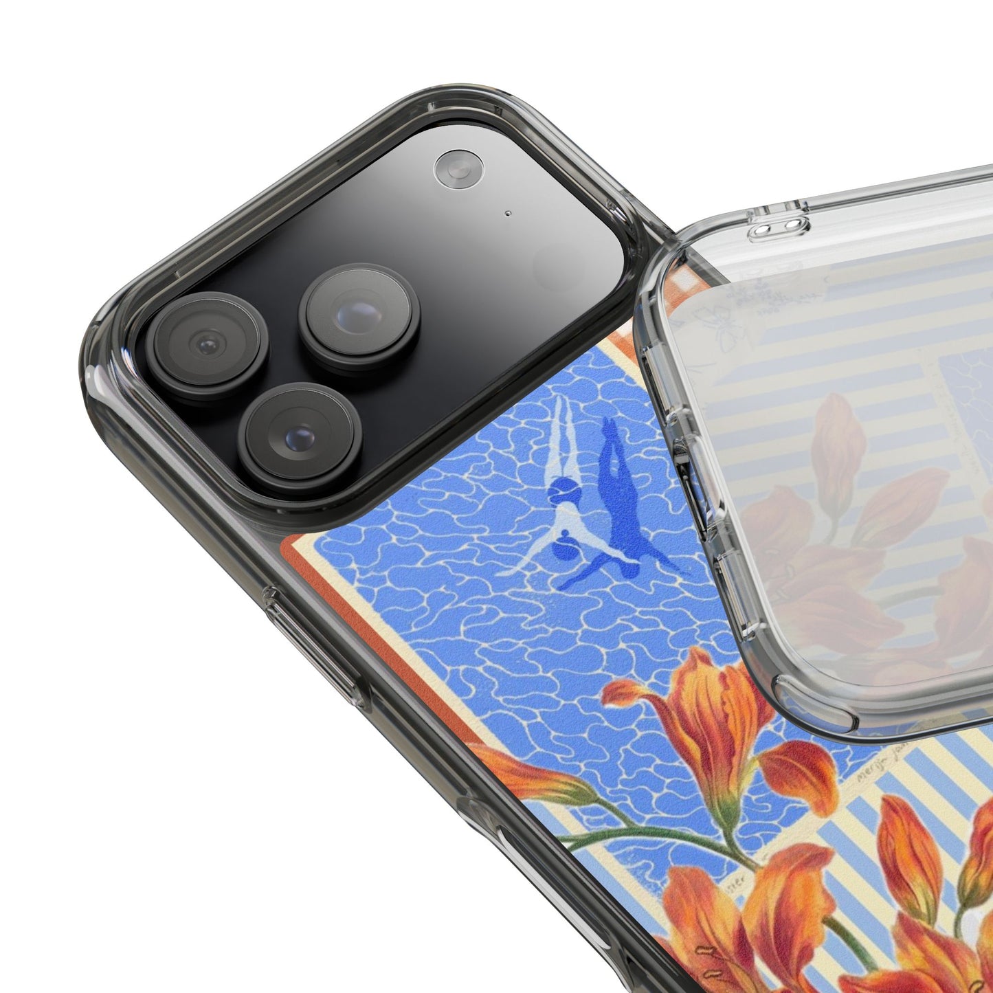 Floral Patchwork Clear Impact-Resistant Phone Case