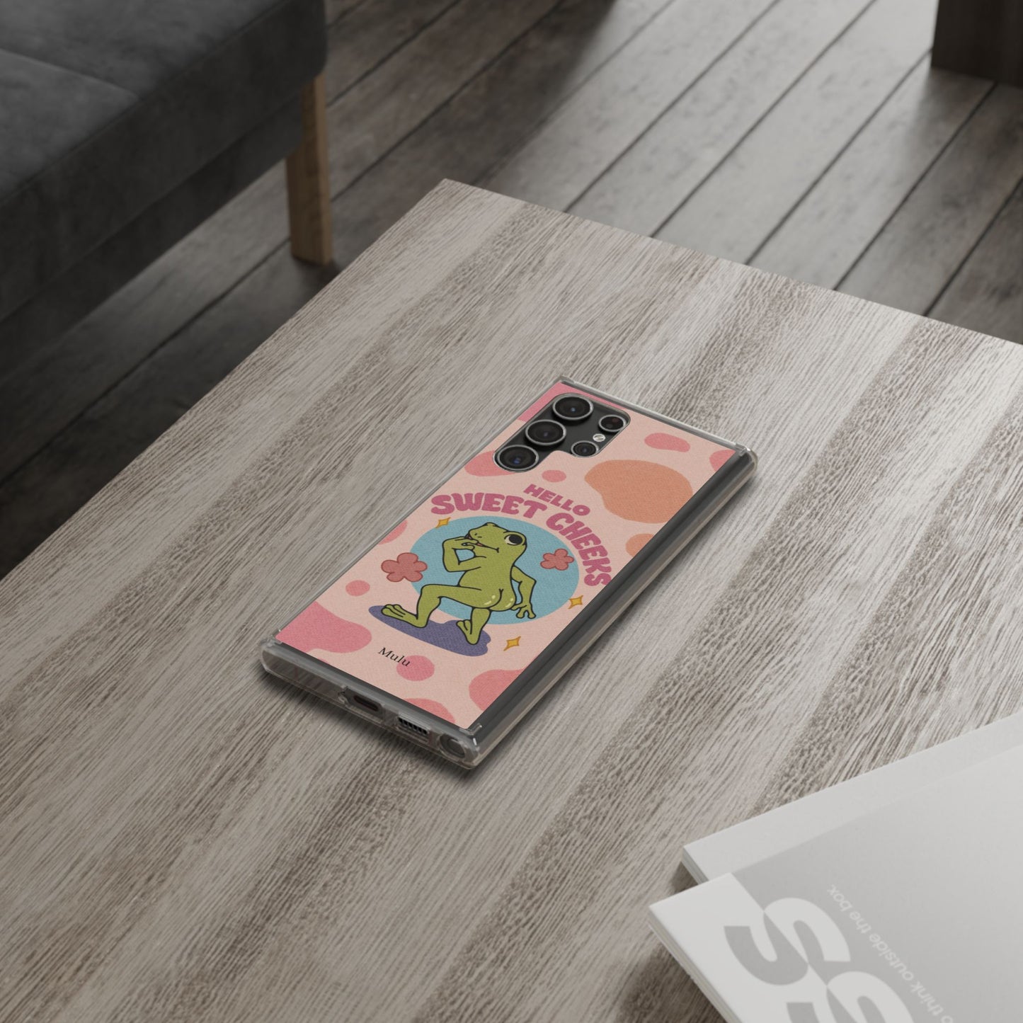 Clear Impact Phone Case — "Hello Sweet Cheeks" Retro Frog Design