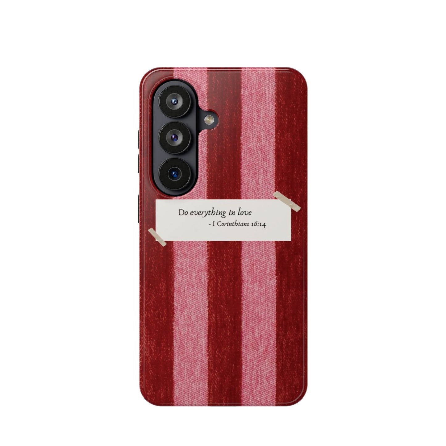 Christian Quote Red Stripe Phone Case — “Do everything in love” Magnetic Impact-Resistant Case
