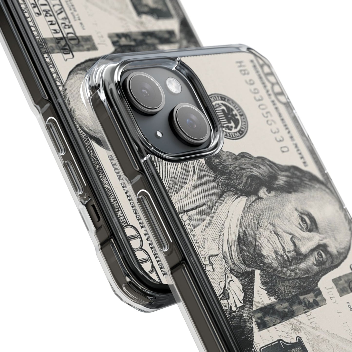 Clear Magnetic Phone Case — Hundred Dollar Bill Design