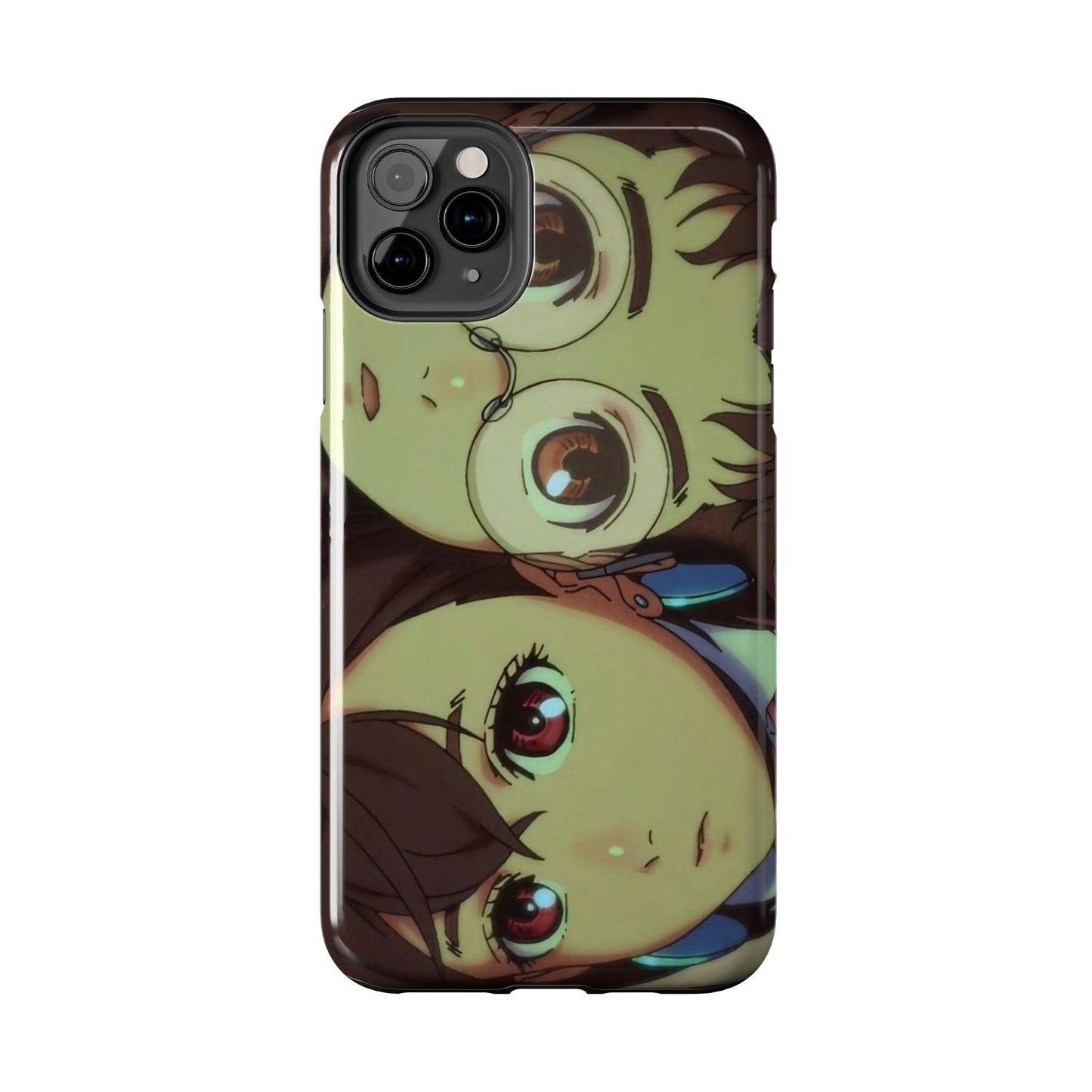 Anime Duo Tough Phone Case — Cute Chibi Sisters Protective Cover