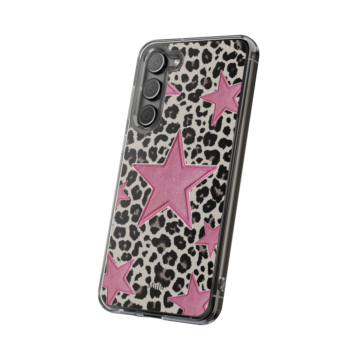 Pink Star Leopard Clear Impact Phone Case