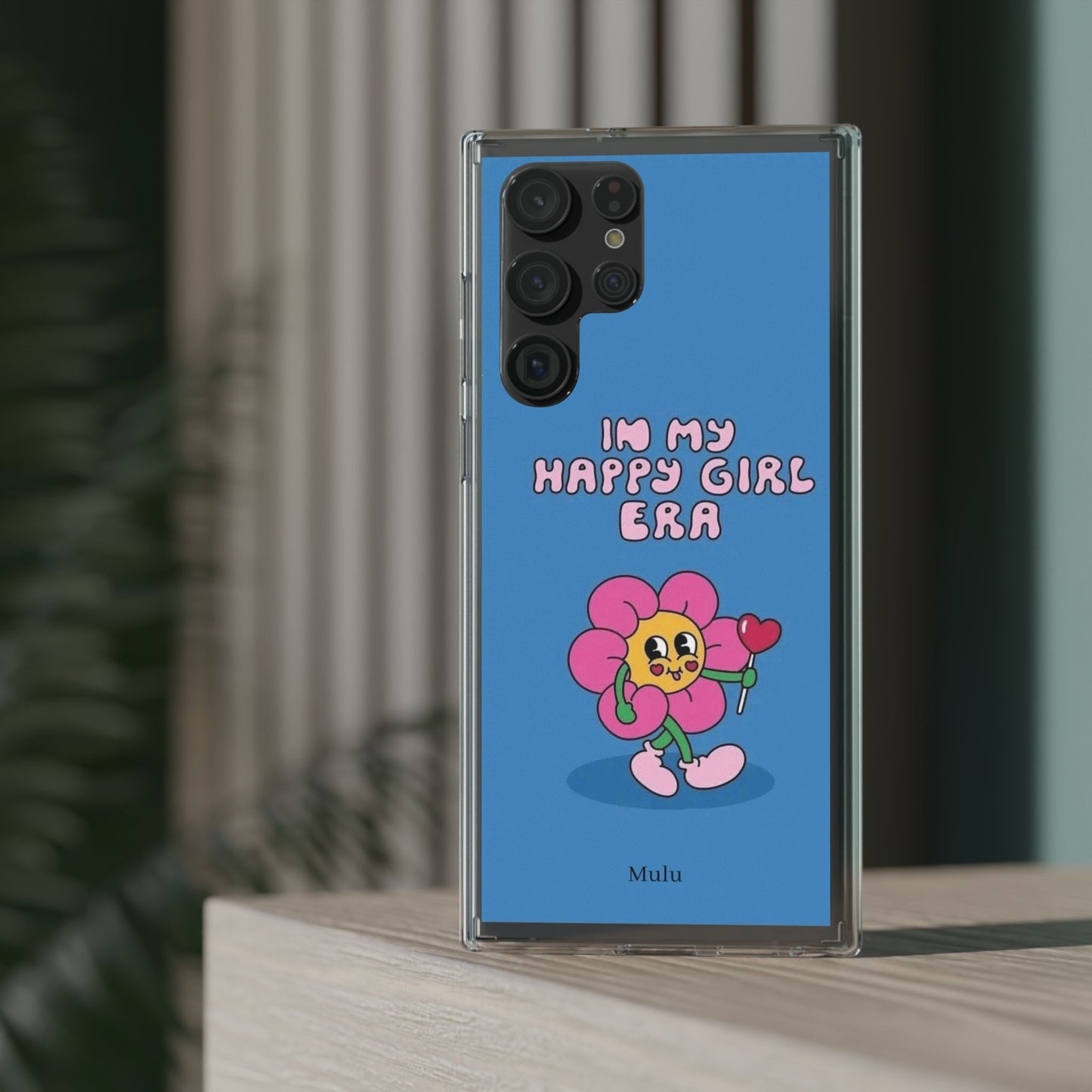 Clear Impact-Resistant Phone Case — “I’m My Happy Girl Era” Cute Flower Design