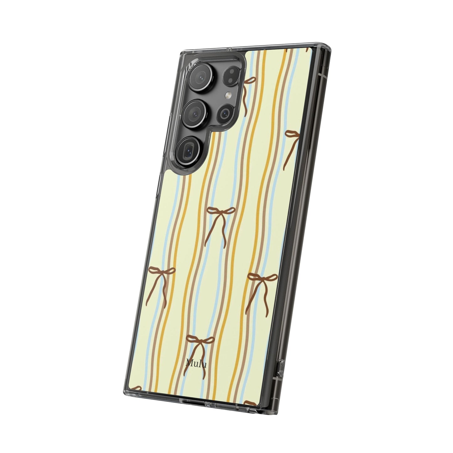 Ballet Ribbon Stripe Clear Impact Phone Case — Pastel Yellow Protective Cover