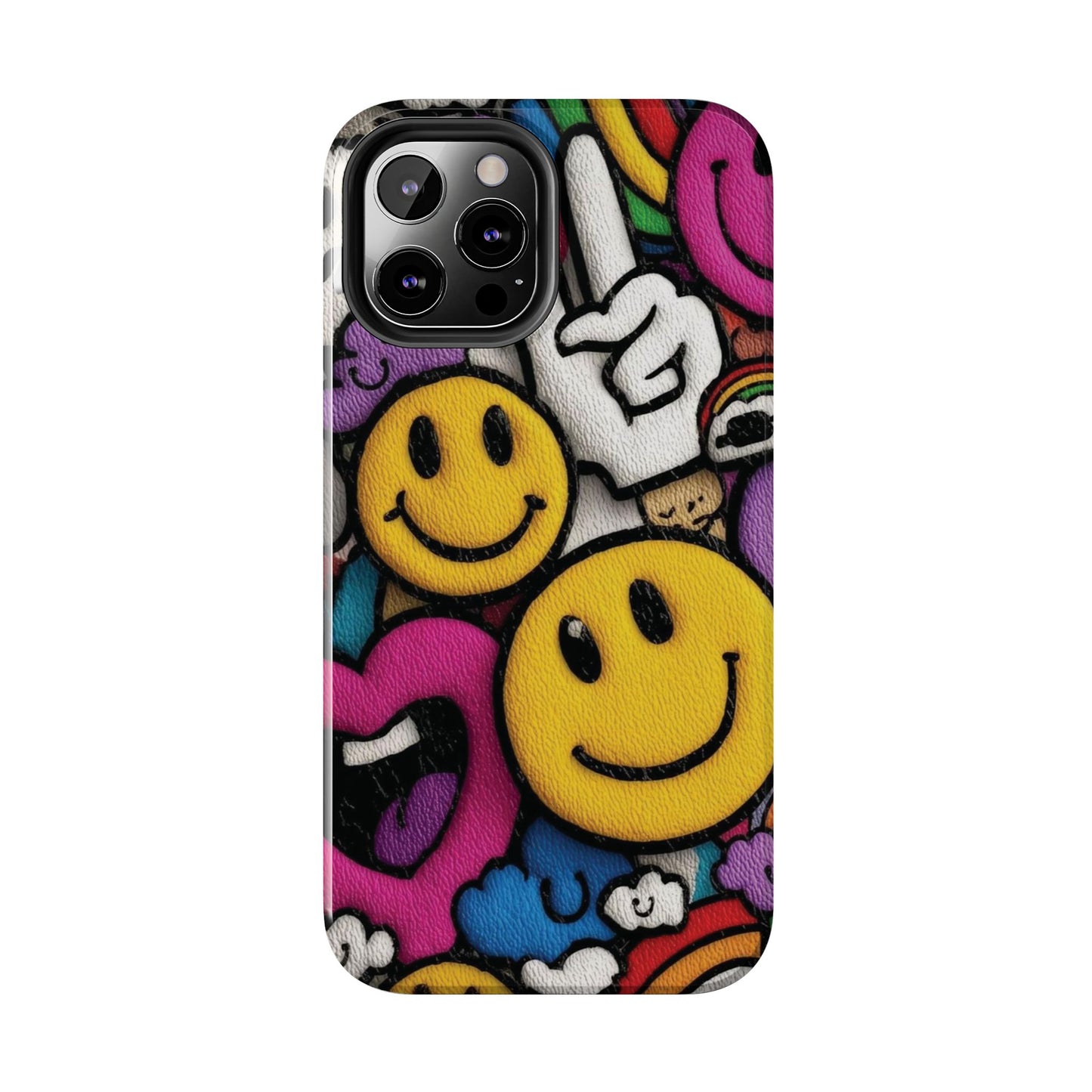 Smiley Graffiti Tough Phone Case – Colorful Urban Art Protection