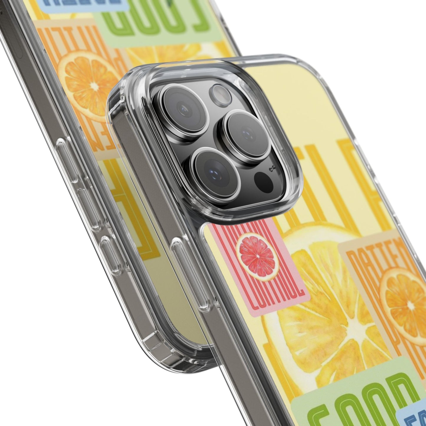 Clear Phone Case — Citrus Fruit Typography "Good Faith" Design