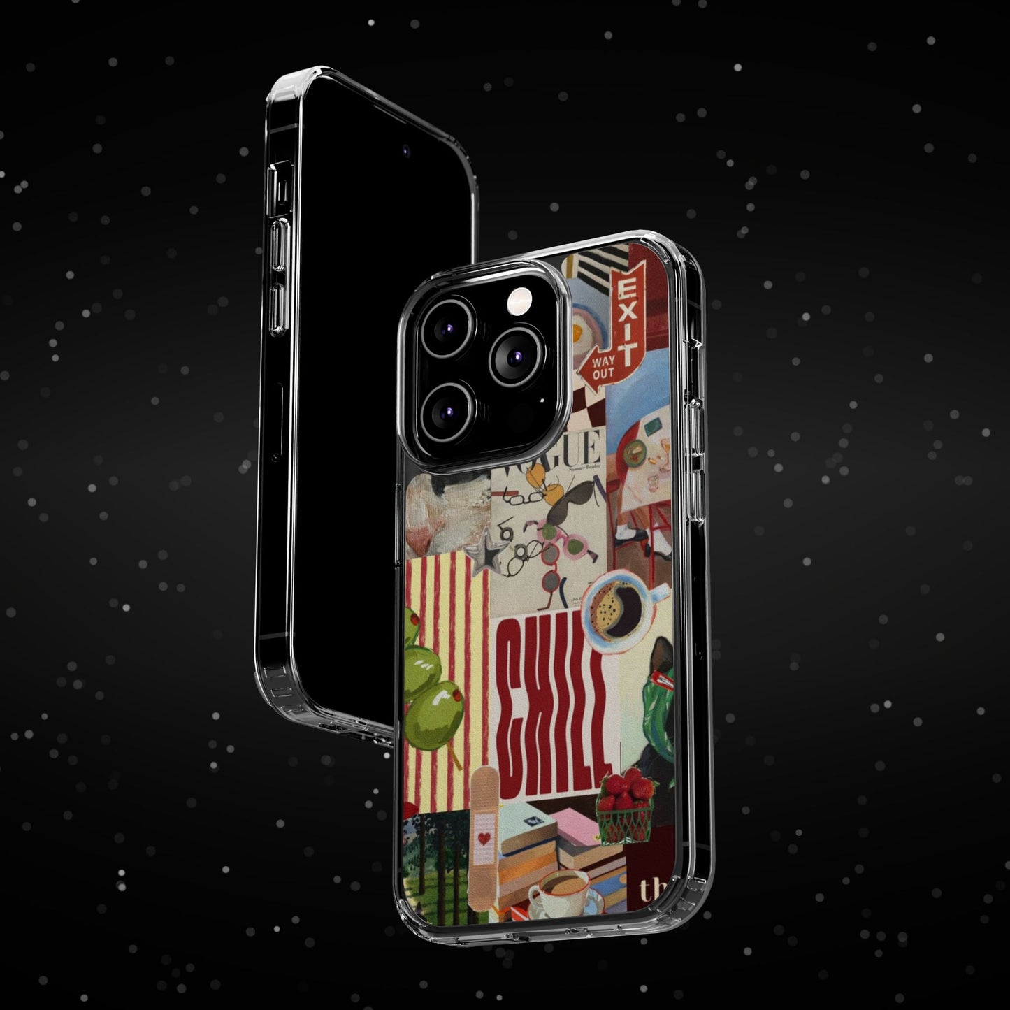 Collage Vintage Aesthetic Clear Impact-Resistant Phone Case
