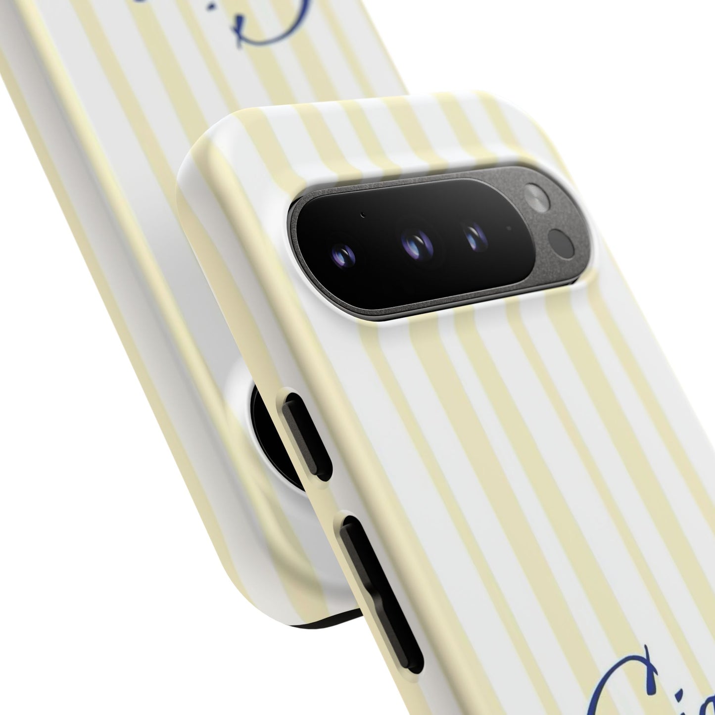 Ciao Bella Phone Case – Striped Elegant Italian Script Protective Cover