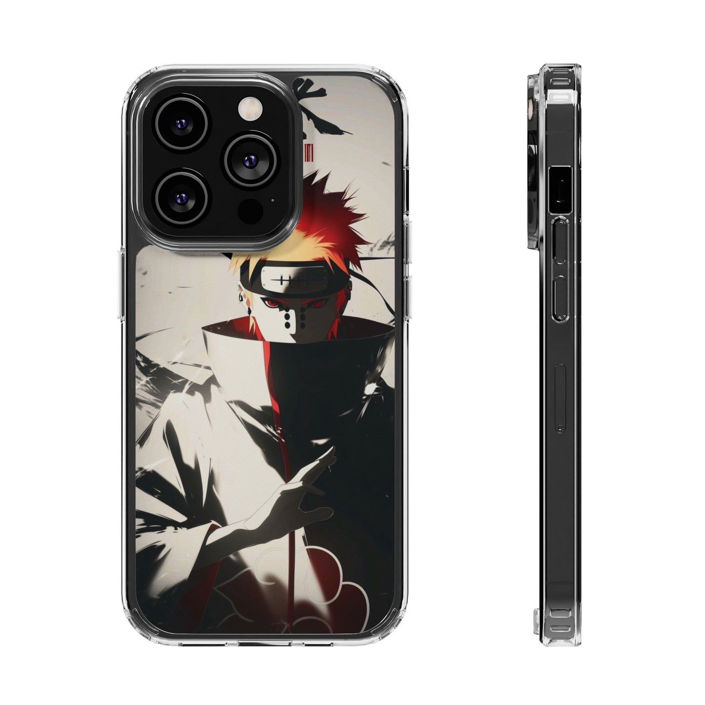 Clear Impact-Resistant Phone Case — Anime Akatsuki Shadow Design