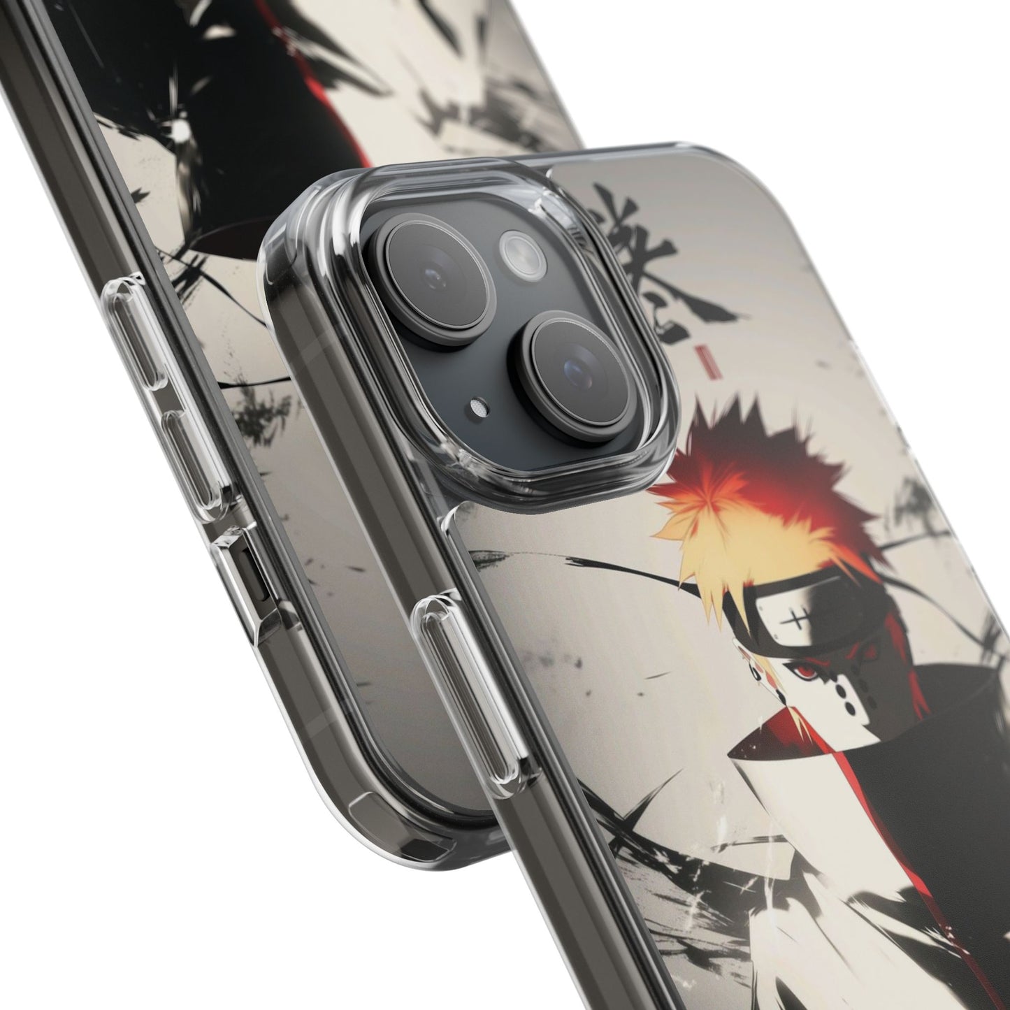 Clear Impact-Resistant Phone Case — Anime Akatsuki Shadow Design