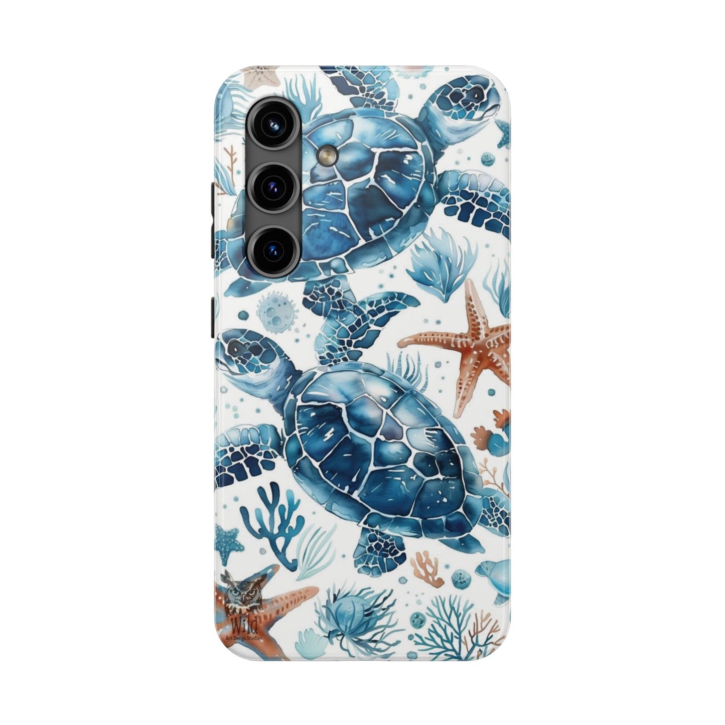Sea Turtle Tough Phone Case — Blue Ocean Marine Life Protective Cover