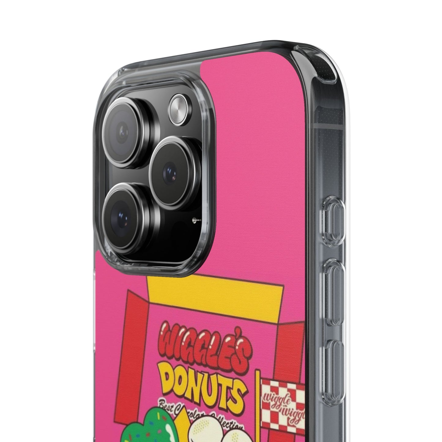 Donut Box Cute Phone Case — Clear Impact‑Resistant iPhone Cover with Smiling Donuts