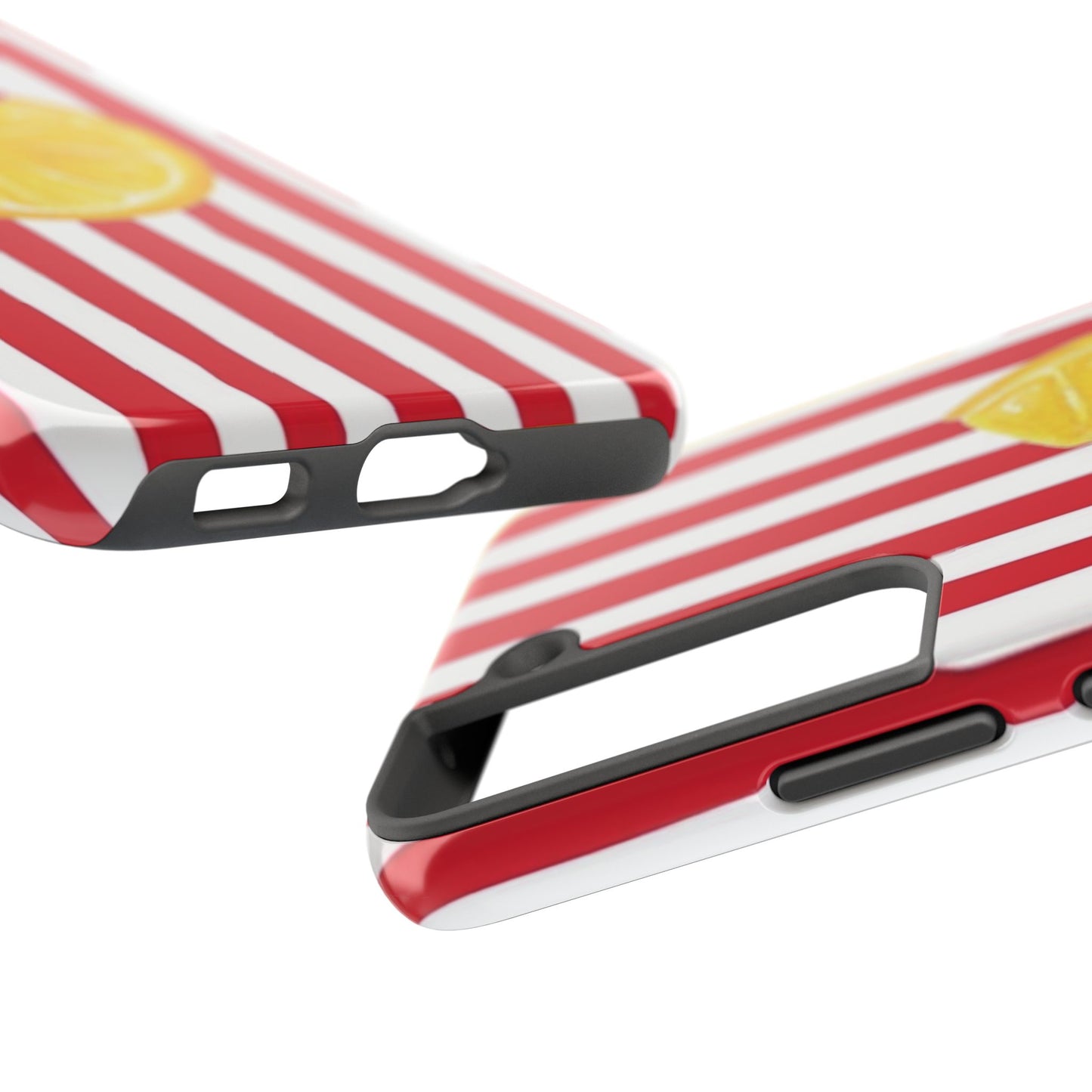 Lemon Slice Red & White Stripe Tough Phone Case