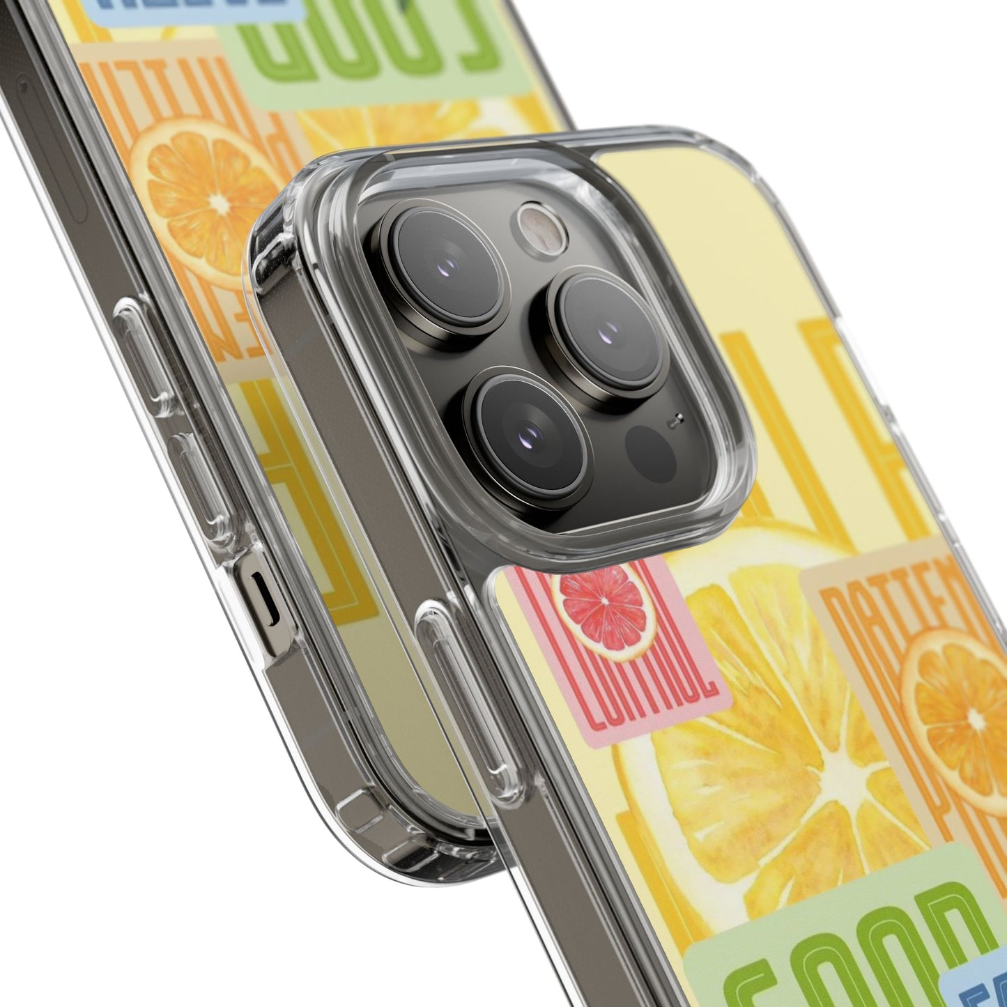 Clear Phone Case — Citrus Fruit Typography "Good Faith" Design