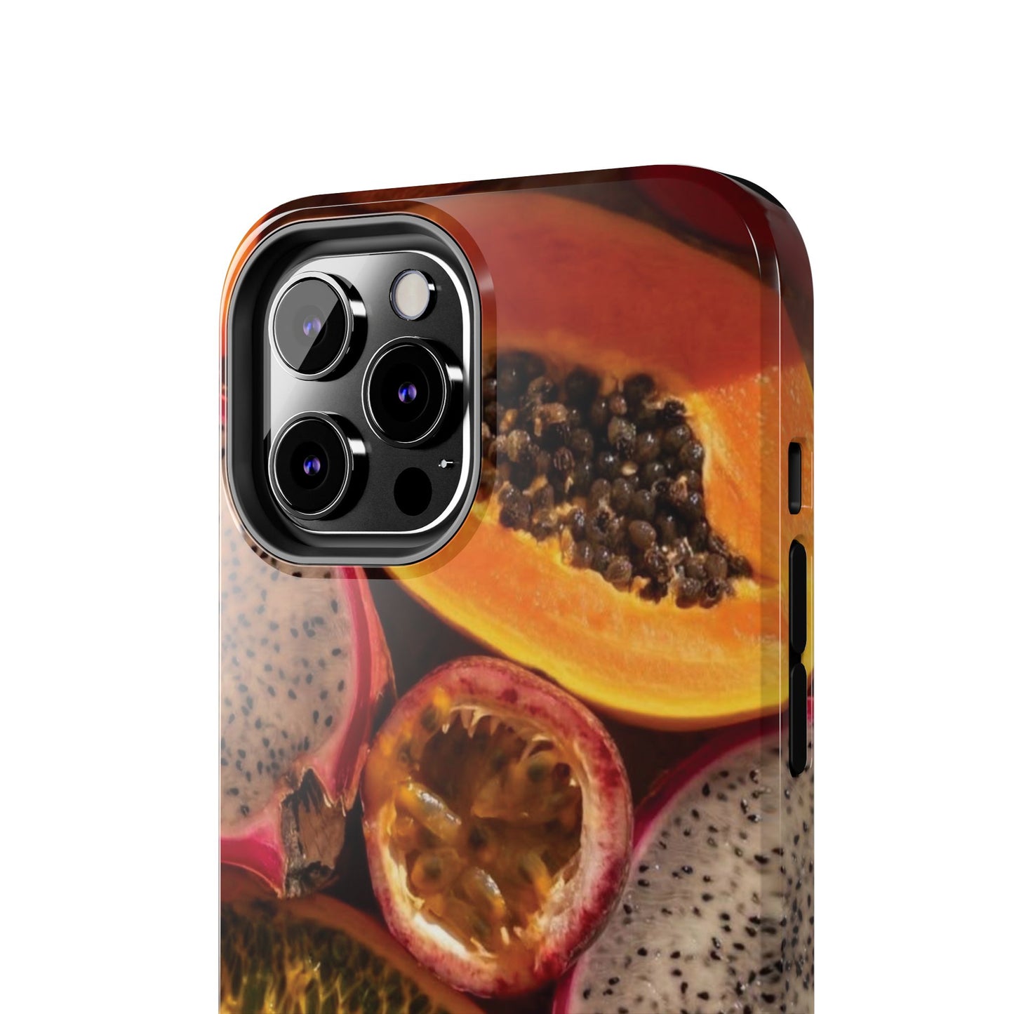 Tropical Fruit Tough Phone Case — Papaya & Dragon Fruit Design