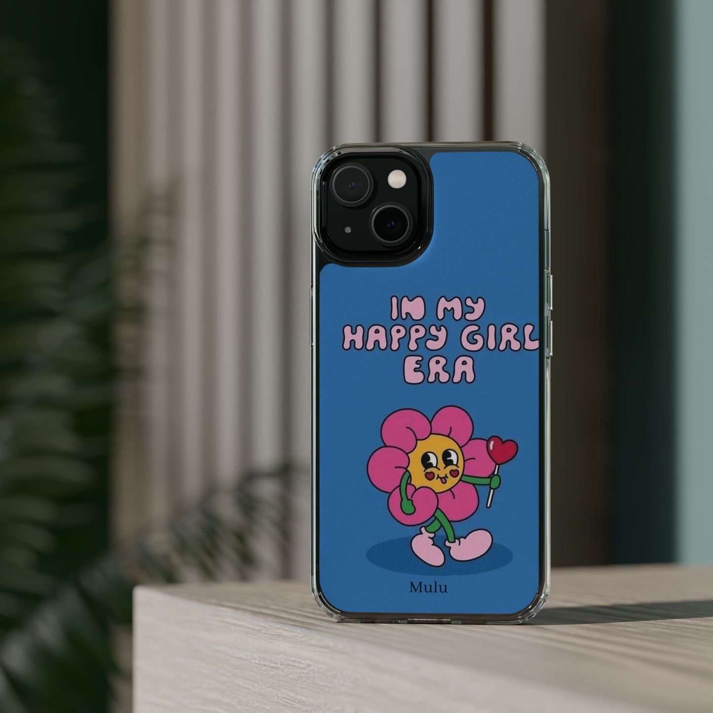 Clear Impact-Resistant Phone Case — “I’m My Happy Girl Era” Cute Flower Design