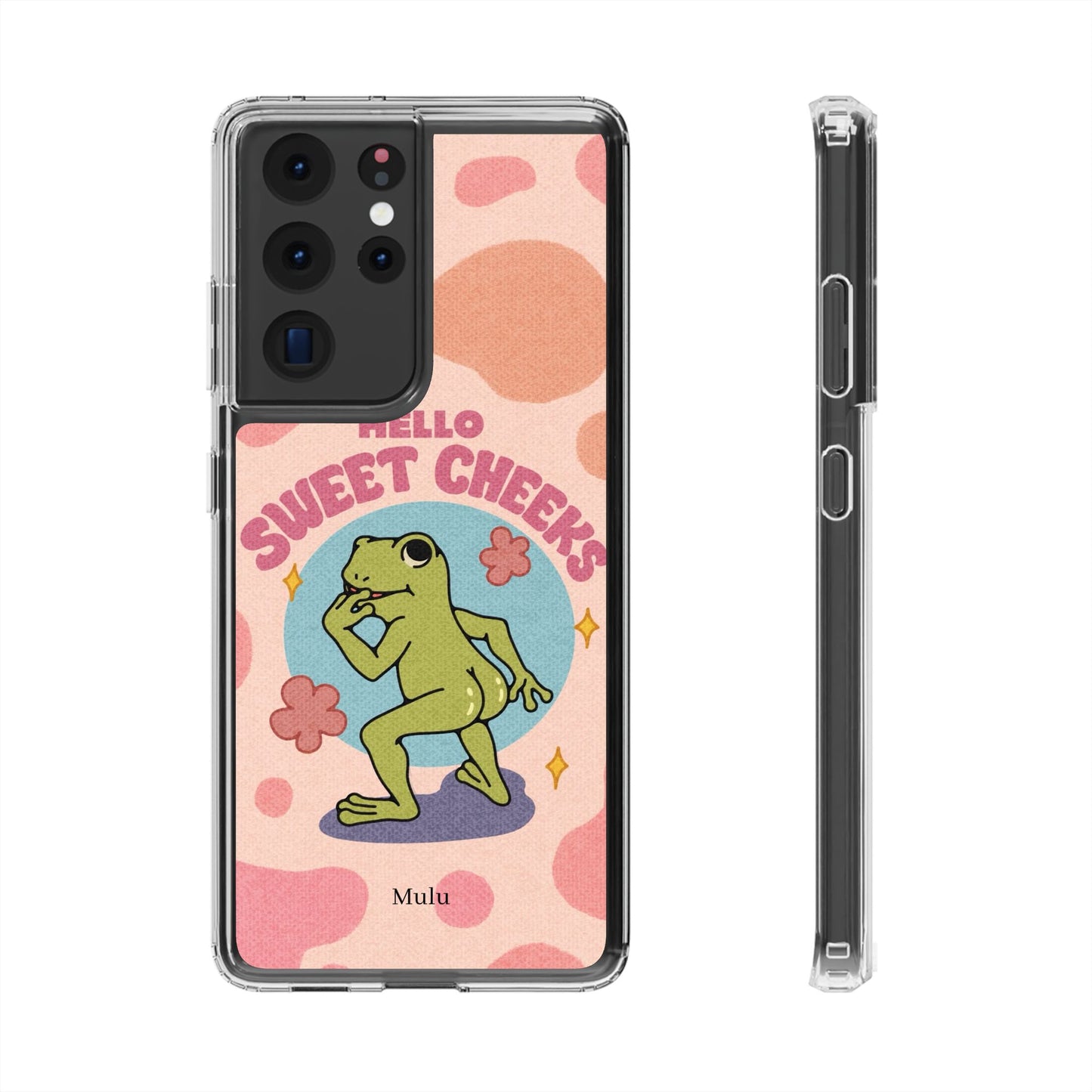 Clear Impact Phone Case — "Hello Sweet Cheeks" Retro Frog Design