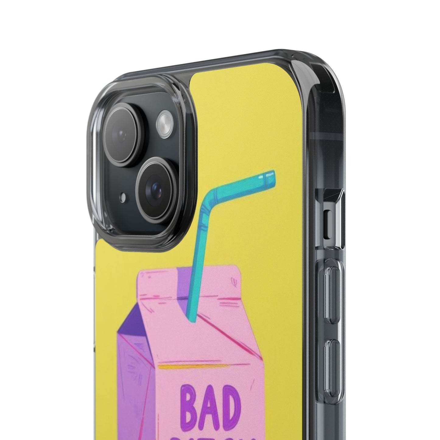 Clear Impact-Resistant Phone Case — "Bad Bitch Juice" Cartoon Juice Box Design