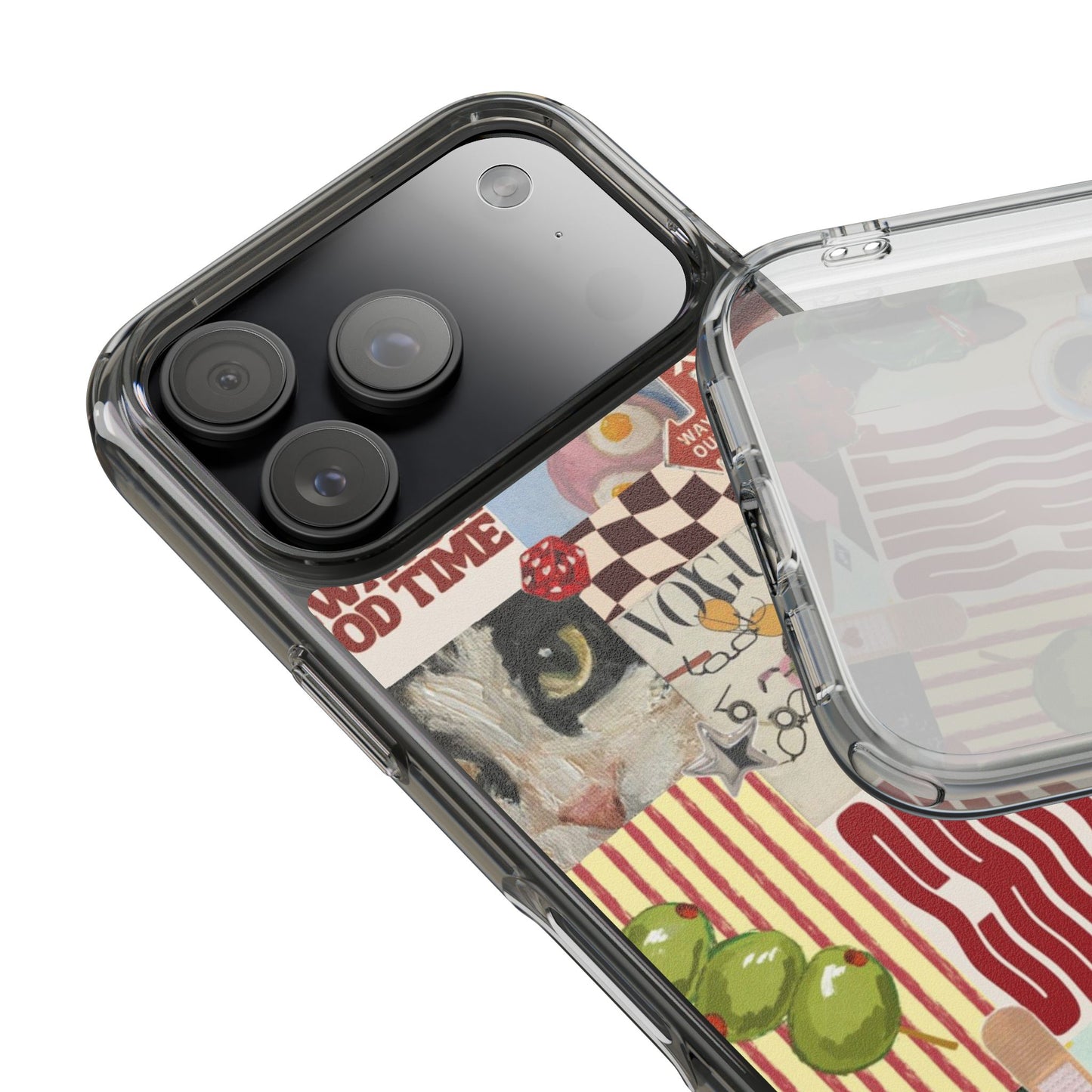 Collage Vintage Aesthetic Clear Impact-Resistant Phone Case
